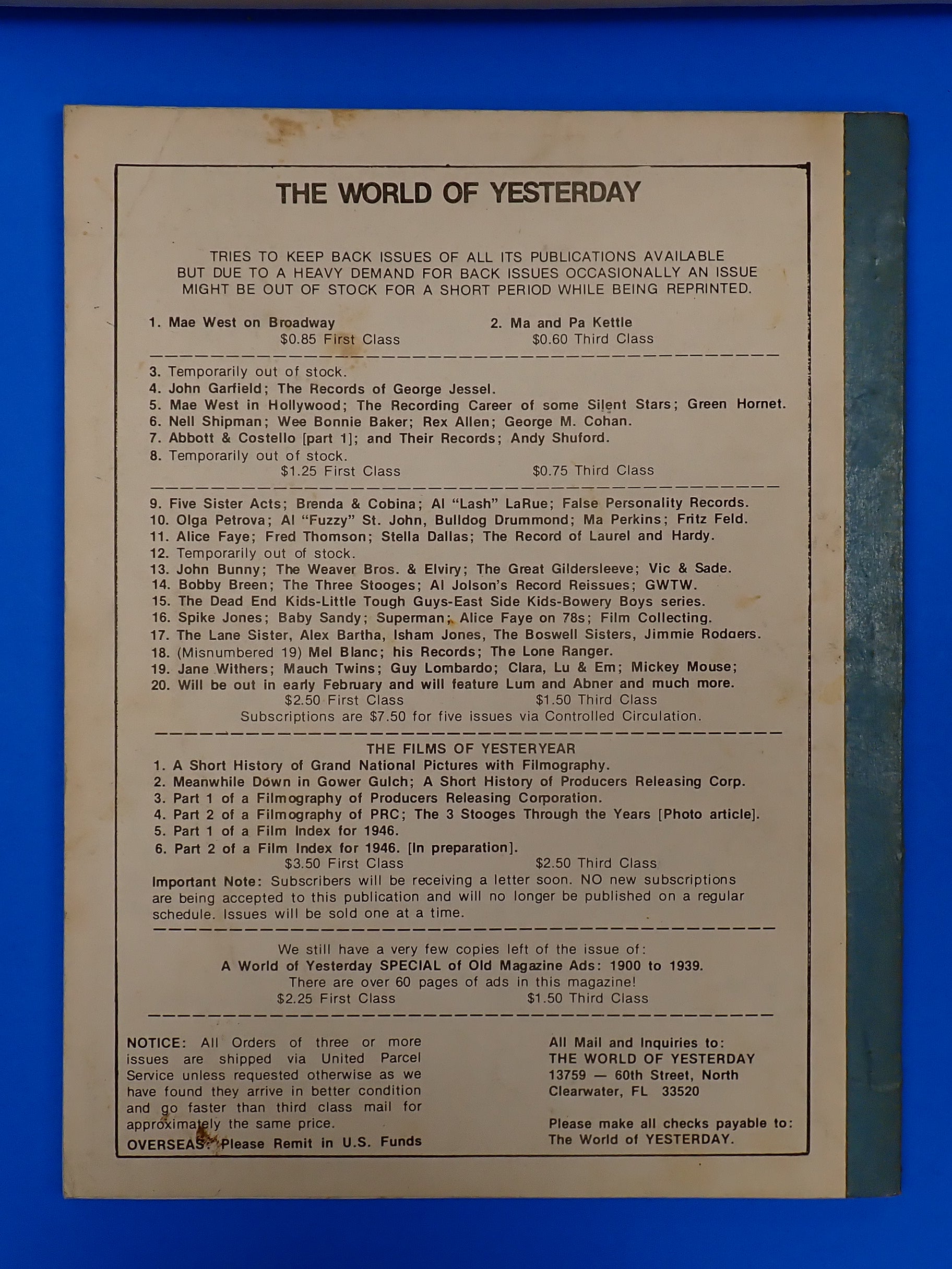 The World of Yesterday #9 (1978) - Jane Withers on Cover