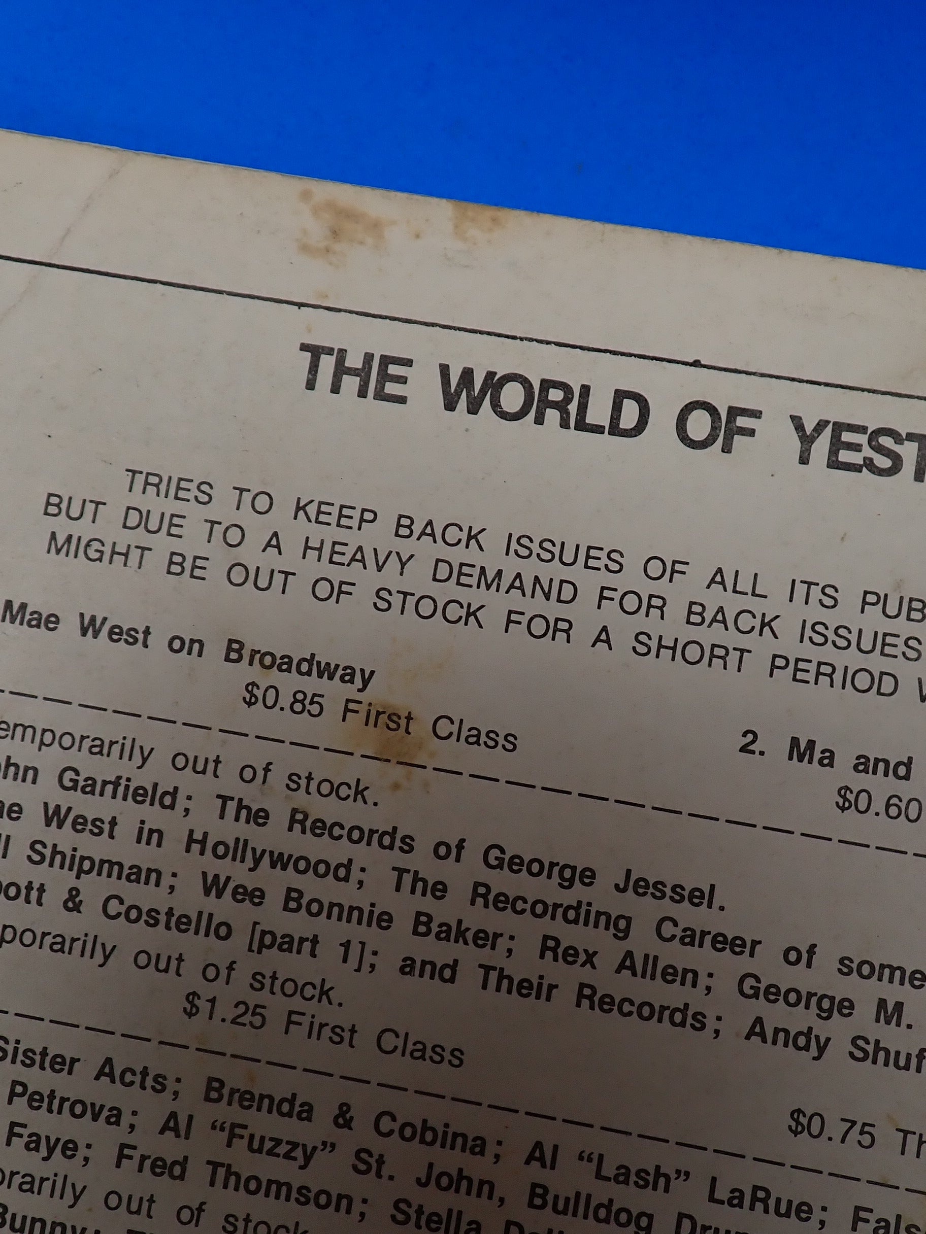 The World of Yesterday #9 (1978) - Jane Withers on Cover