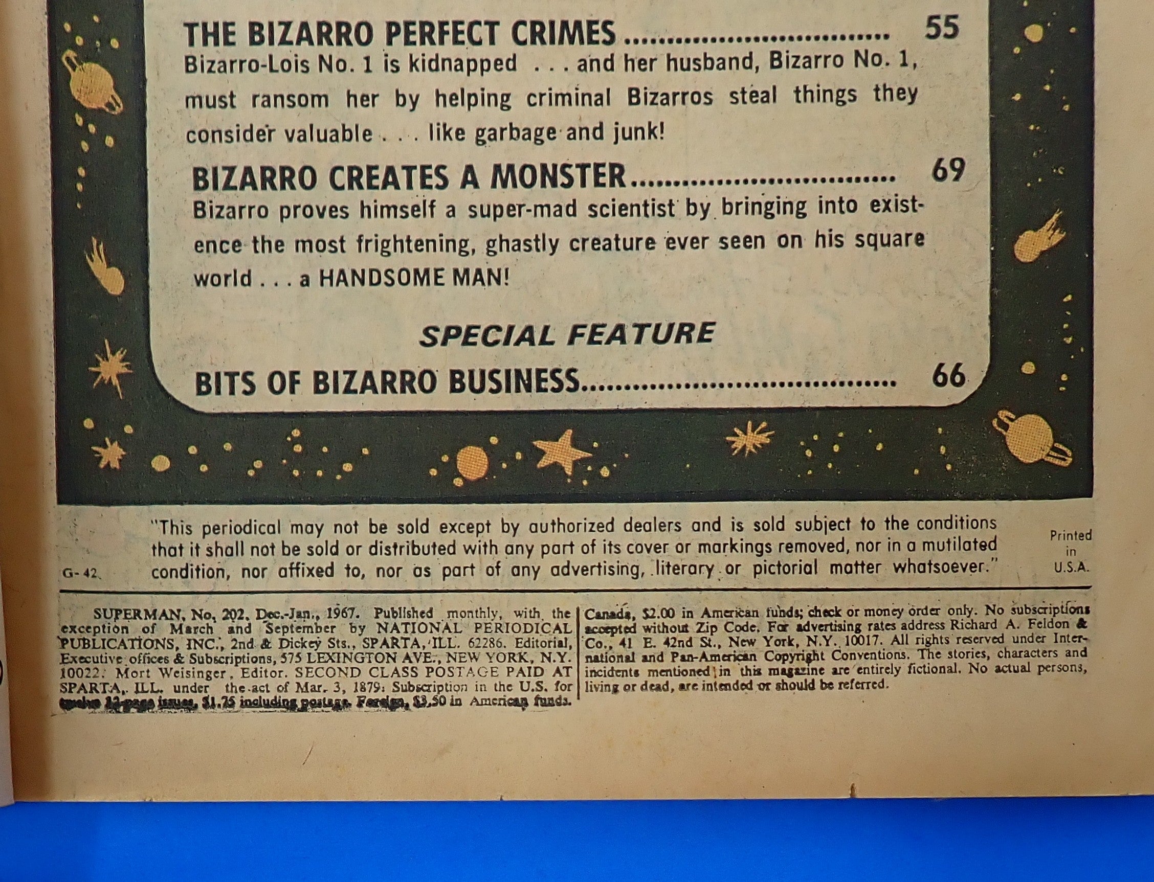 Superman #202 (1967) - VG+ (4.5) - Tales of Bizarro World