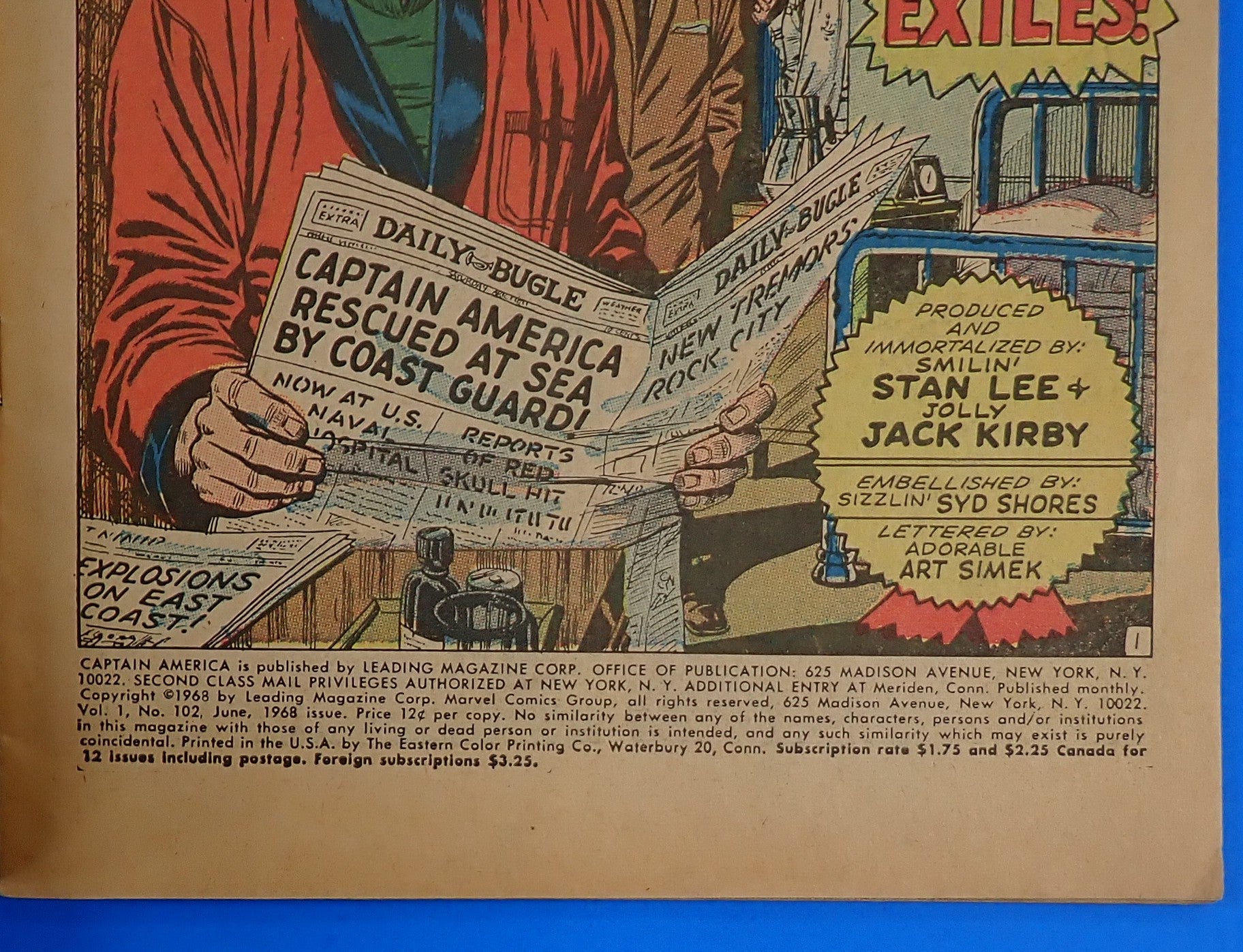 Captain America #102 (1968) - VG (4.0) - Silver Age Issue