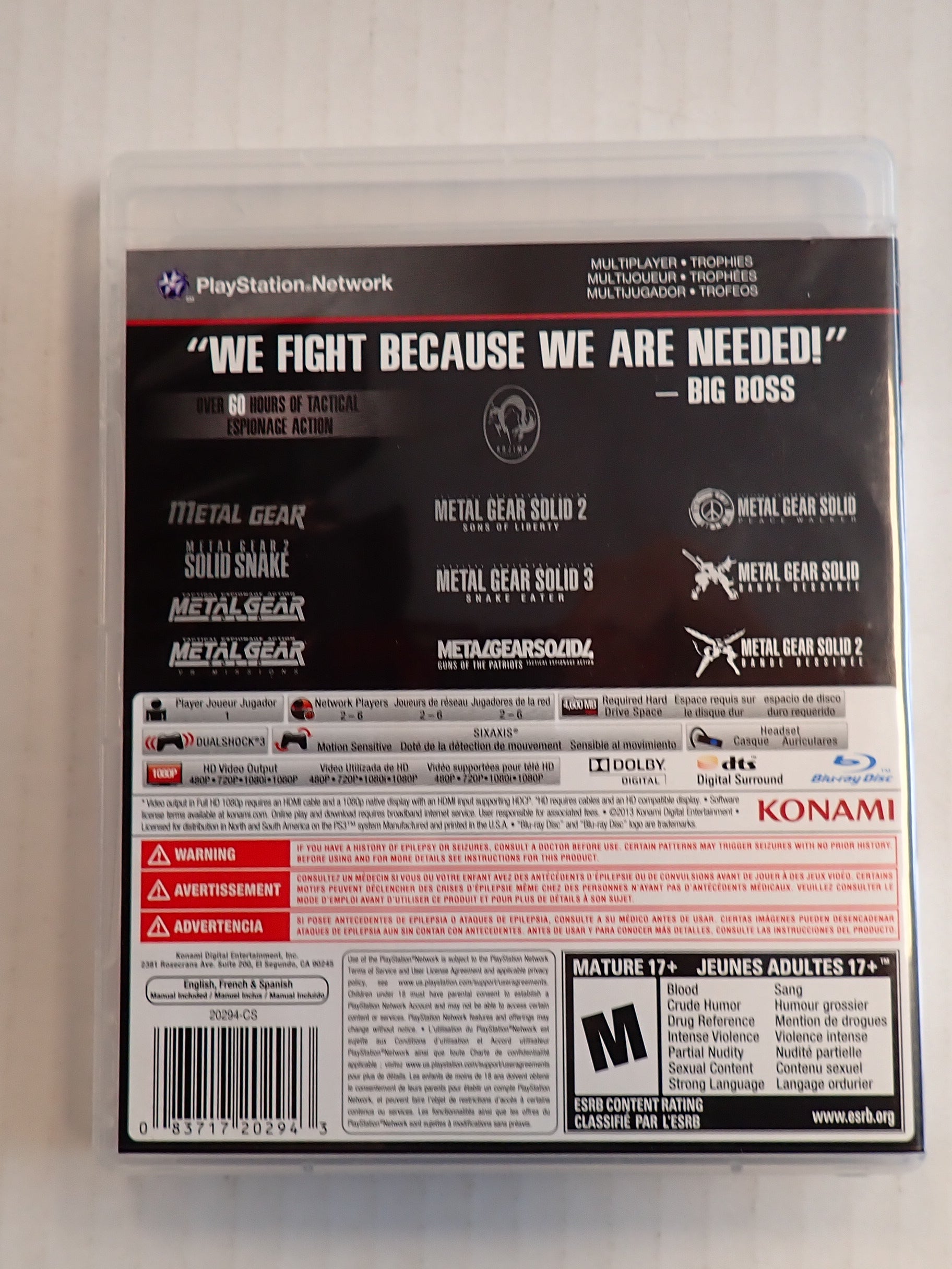 Metal Gear Solid: The Legacy Collection - PS3