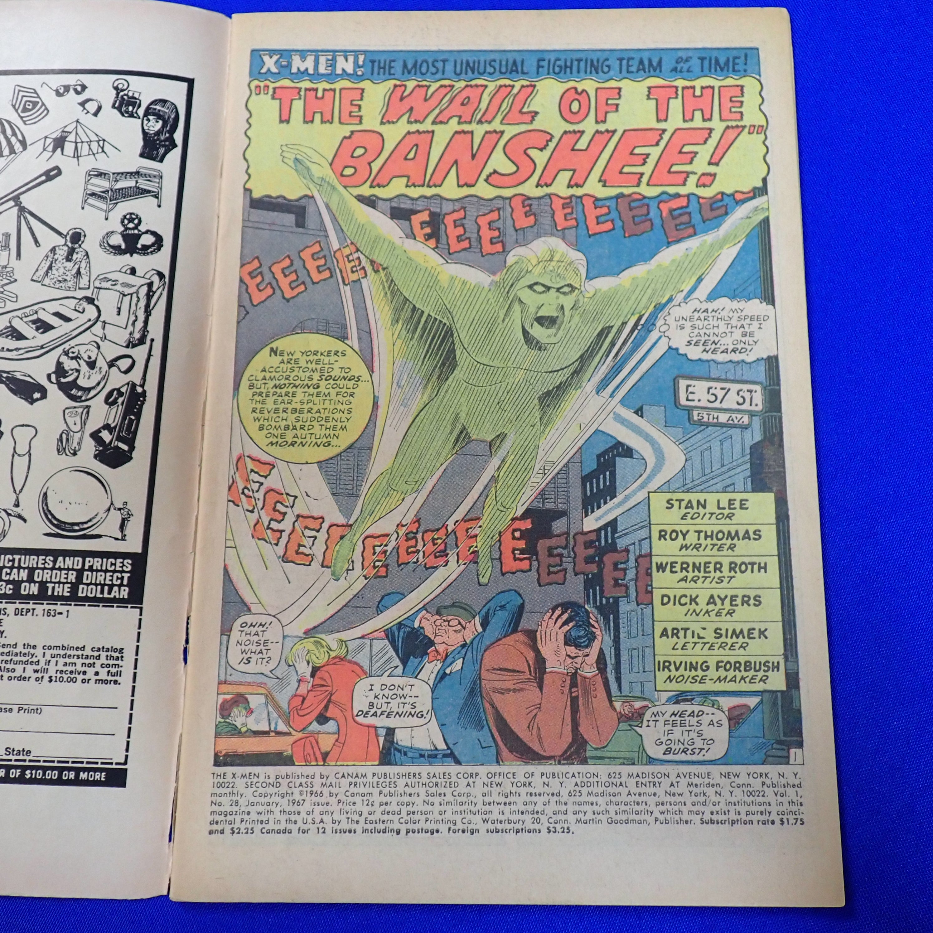X-Men #28 (1967) - VG- (3.5) - 1st Banshee