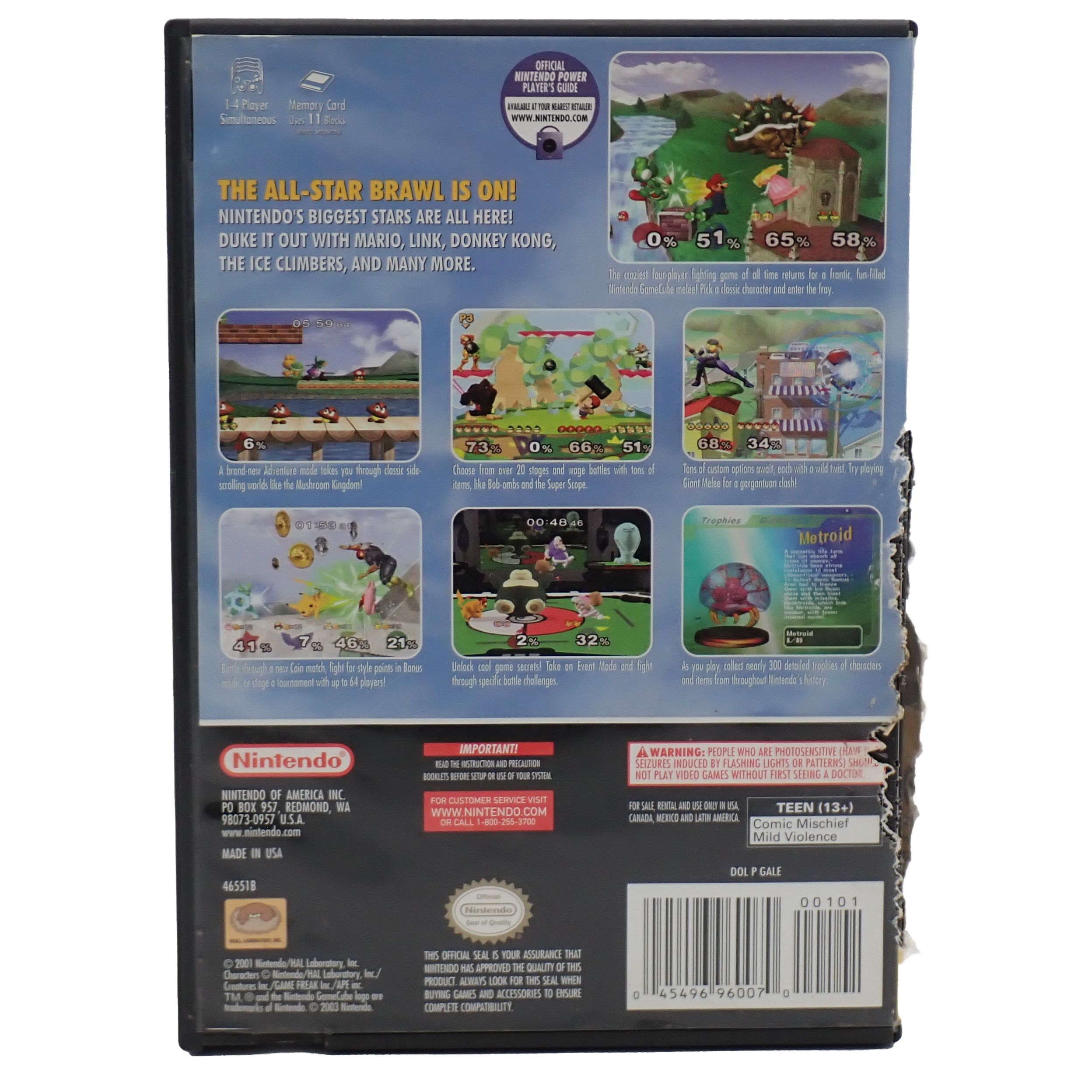 Super Smash Bros. Melee - GC (Torn Case)