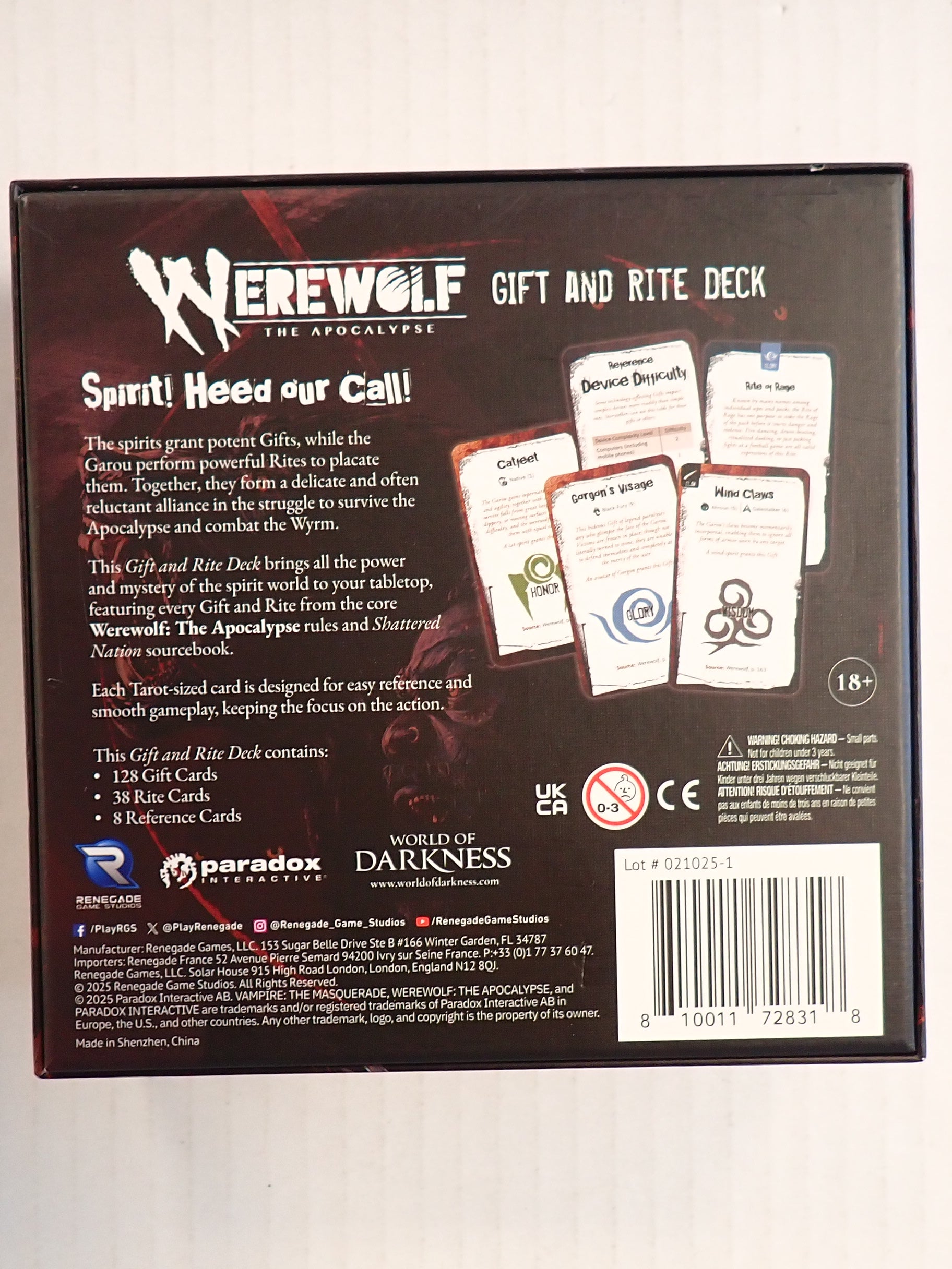 Werewolf the Apocalypse Gift and Rite Deck [Pre-Owned]