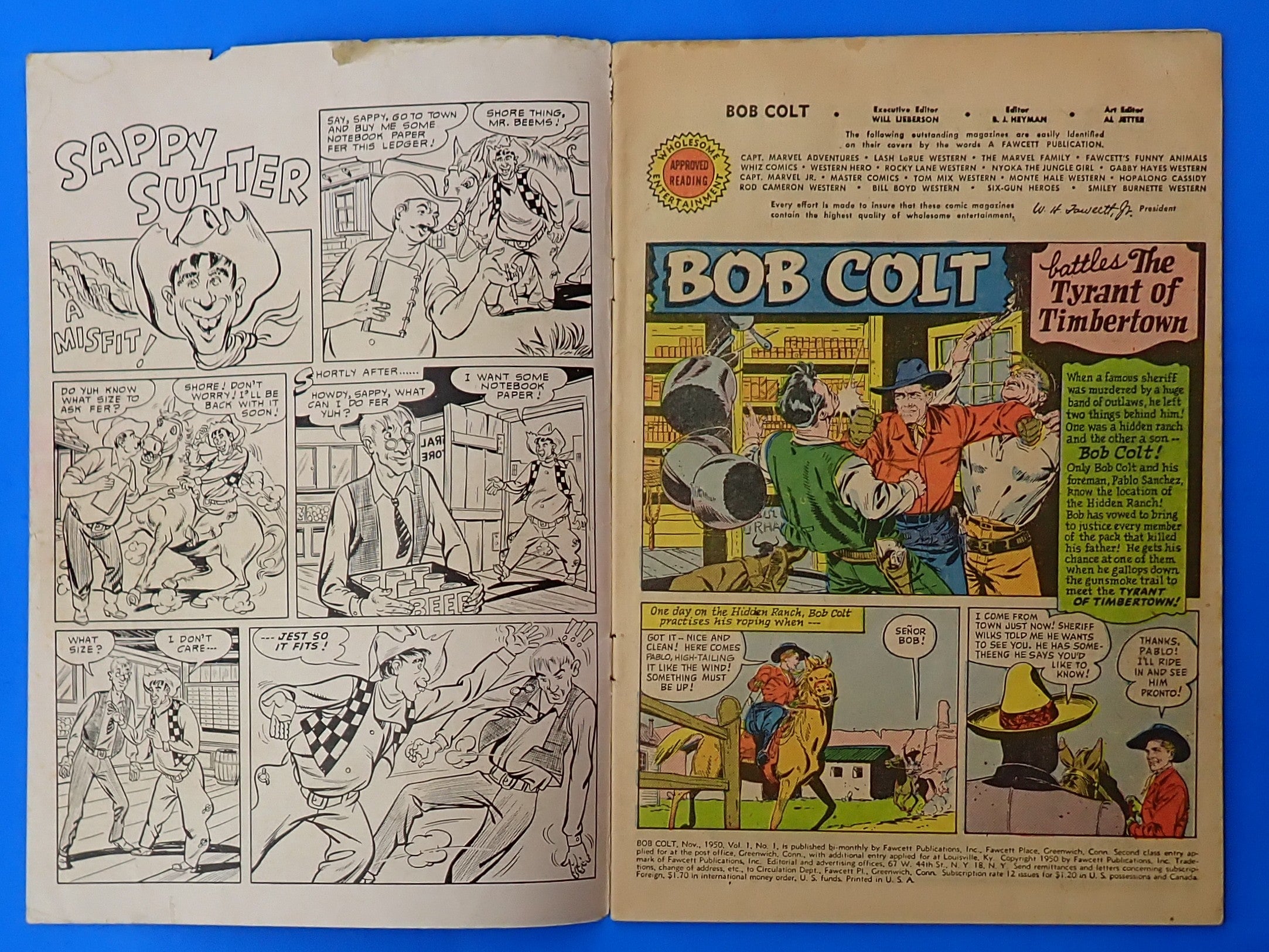 Bob Colt #1 (1950) - VG (4.0) - Golden Age Western