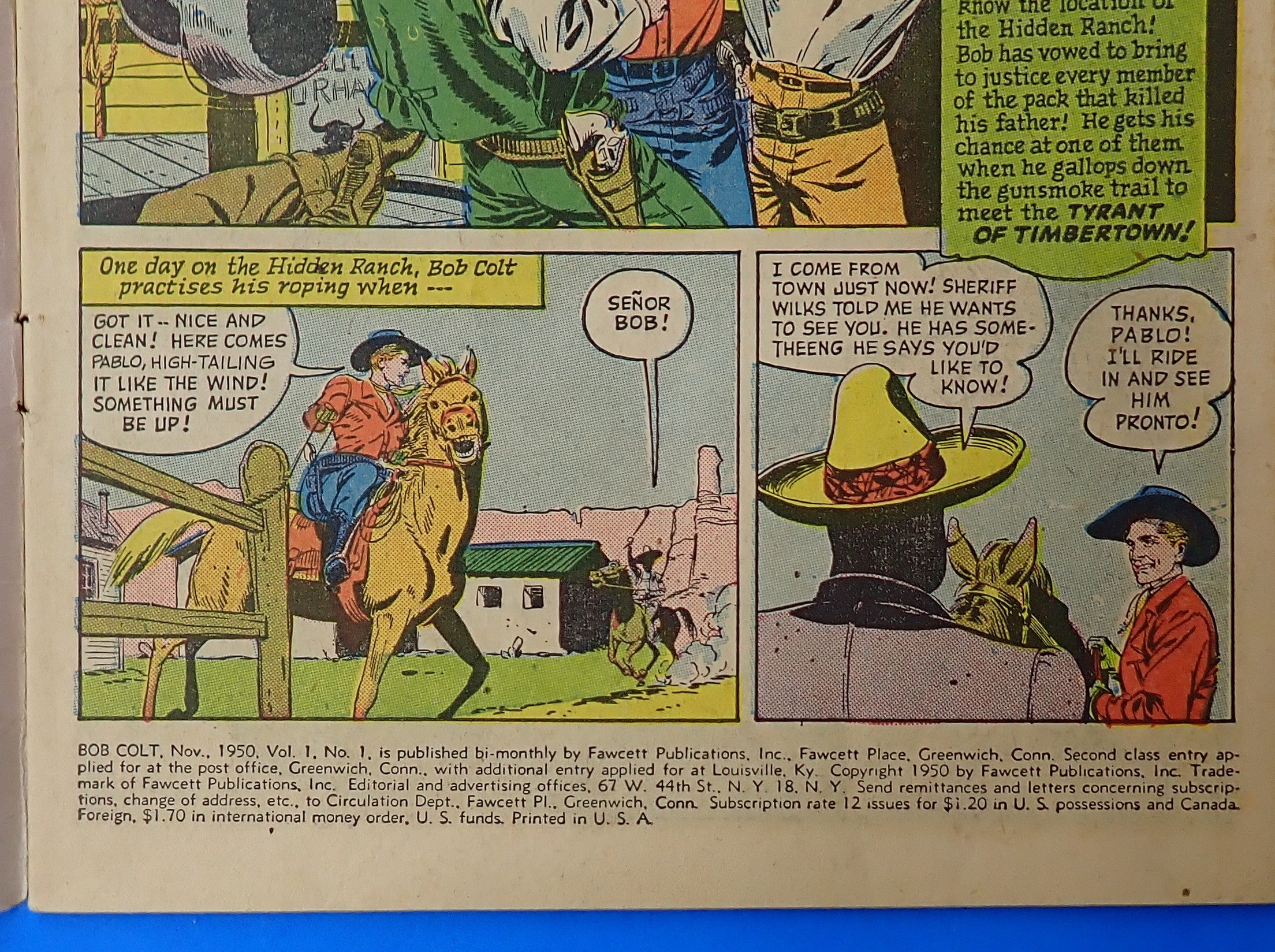 Bob Colt #1 (1950) - VG (4.0) - Golden Age Western