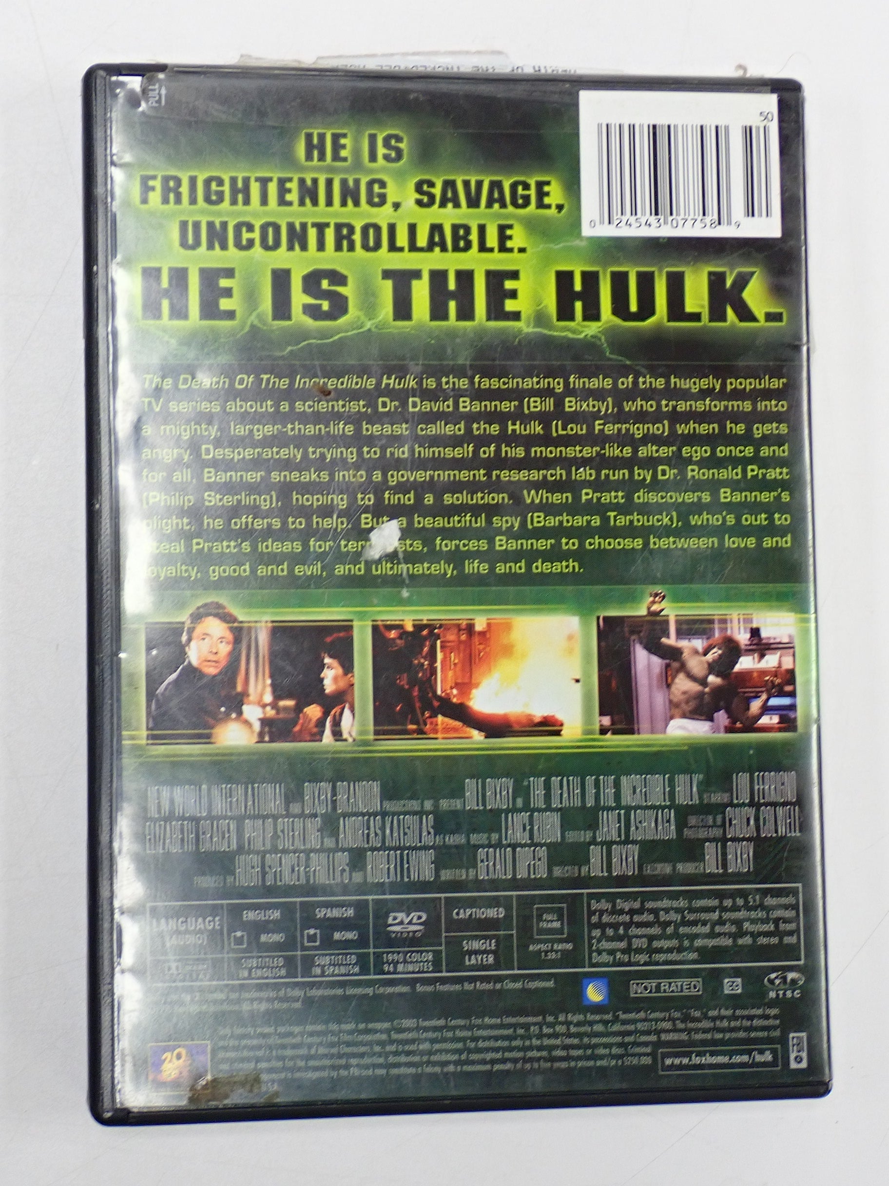 The Death of the Incredible Hulk - DVD [Pre-Owned]