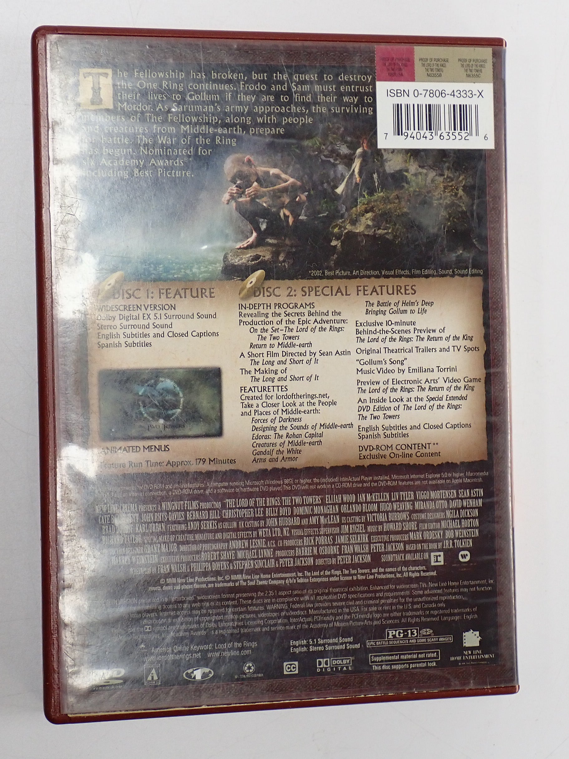 The Lord of the Rings: The Two Towers - DVD [Pre-Owned]