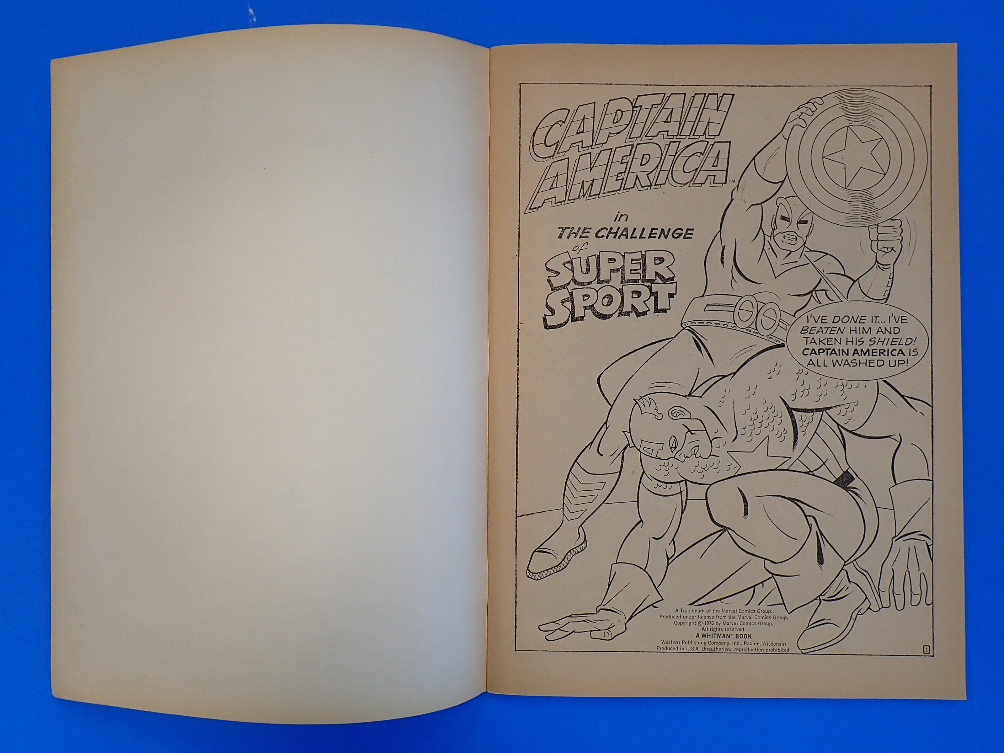 Captain America in "The Challenge of Super Sport" Giant Comic (1976)