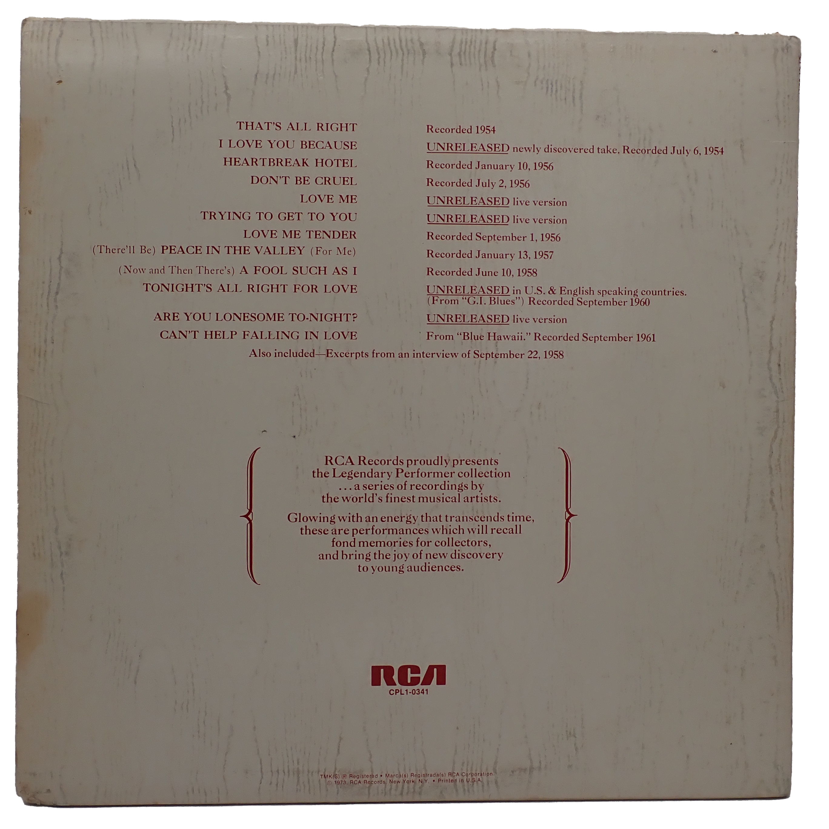 Elvis - A Legendary Performer Vol. 1