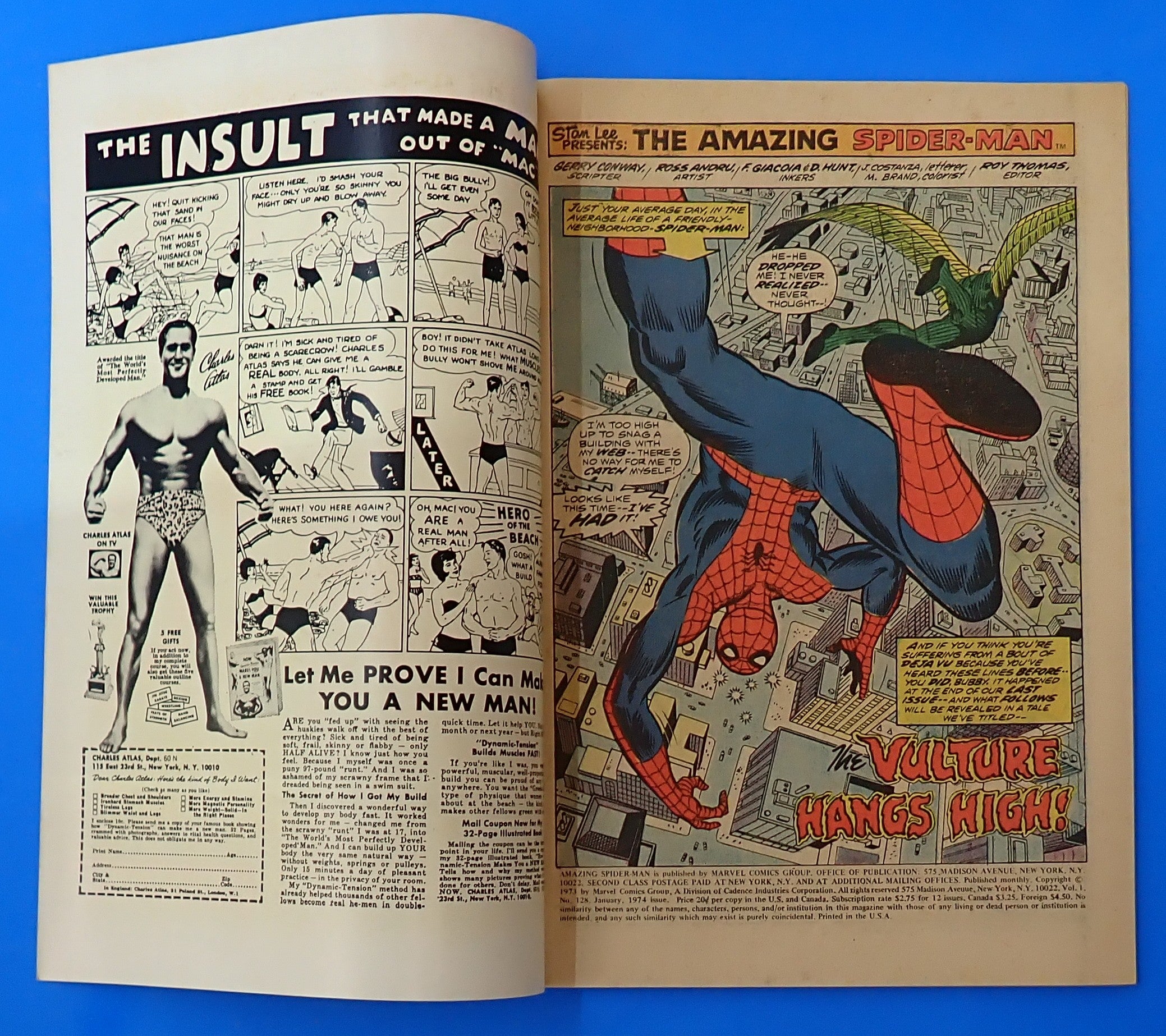 Amazing Spider-Man #128 (1974) - FN/FN- (5.5-6.0) - Origin/Final App. 3rd Vulture