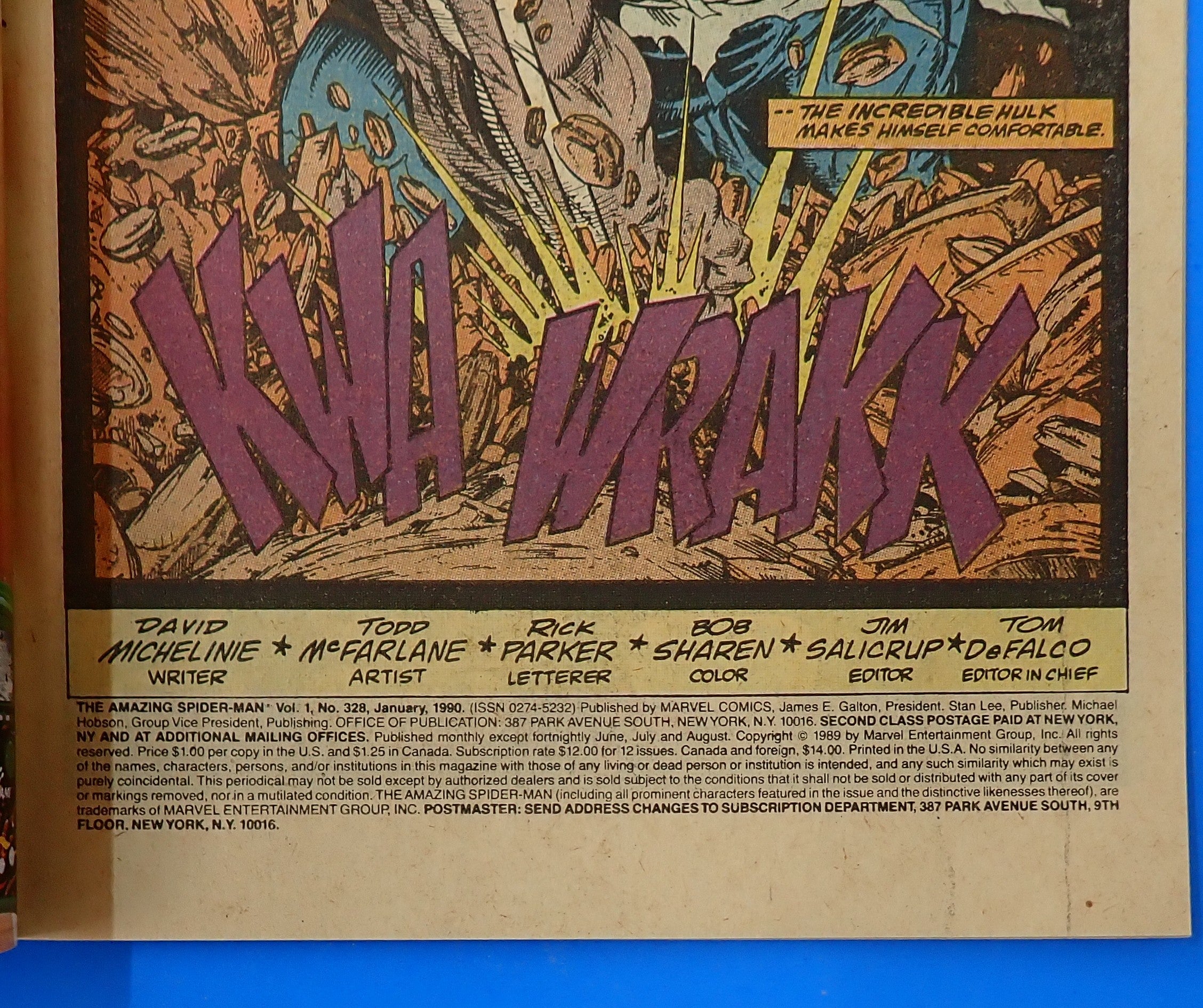 Amazing Spider-Man #328 (1990) - VF- (7.5) - Todd McFarlane's Final ASM Cover