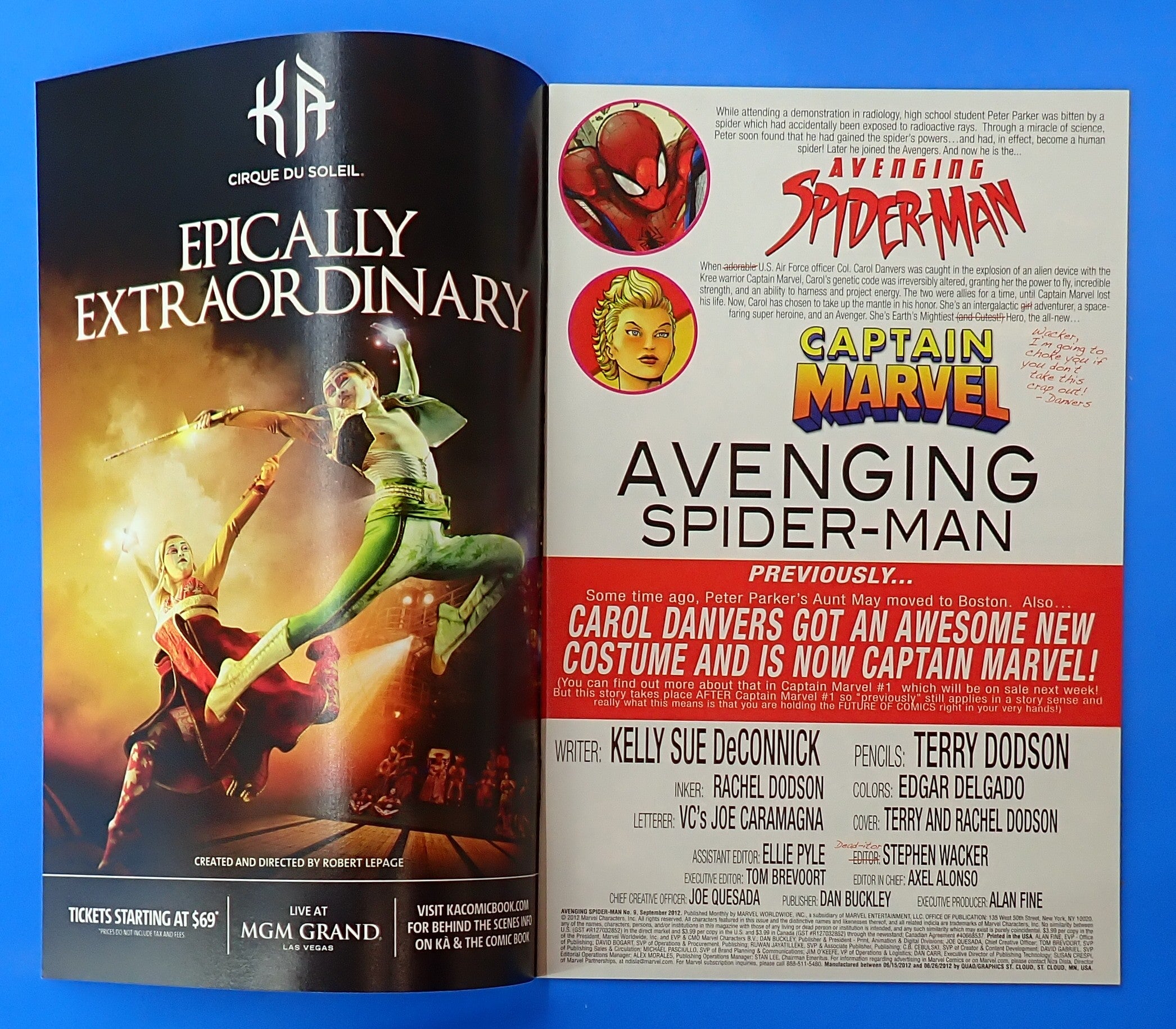 Avenging Spider-Man #9 (2012) - NM- (9.2+) - 1st App. Carol Danvers as Cap. Marvel