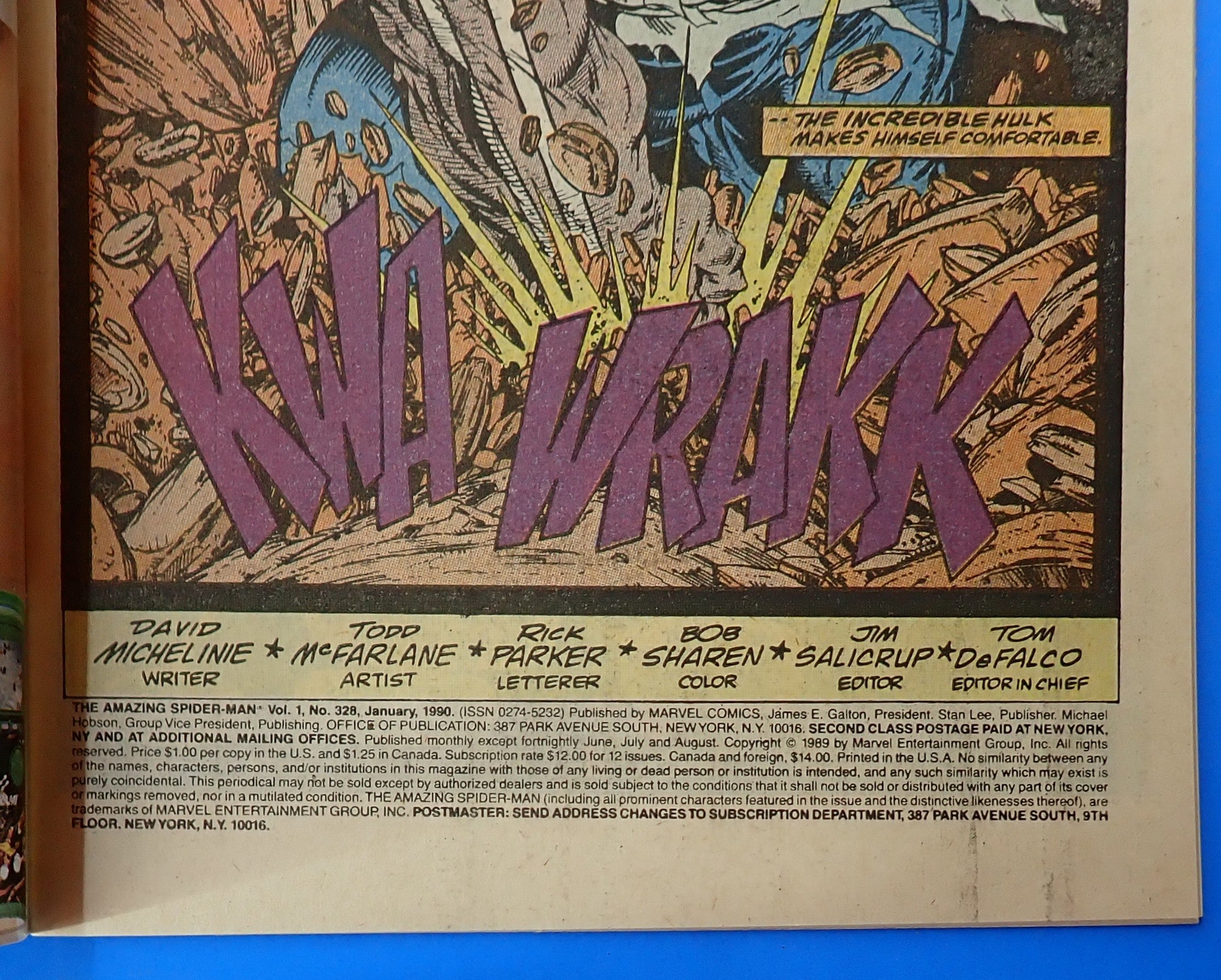 Amazing Spider-Man #328 (1990) - VF/NM-NM+ (9.0-9.2) - Iconic Todd McFarlane Art