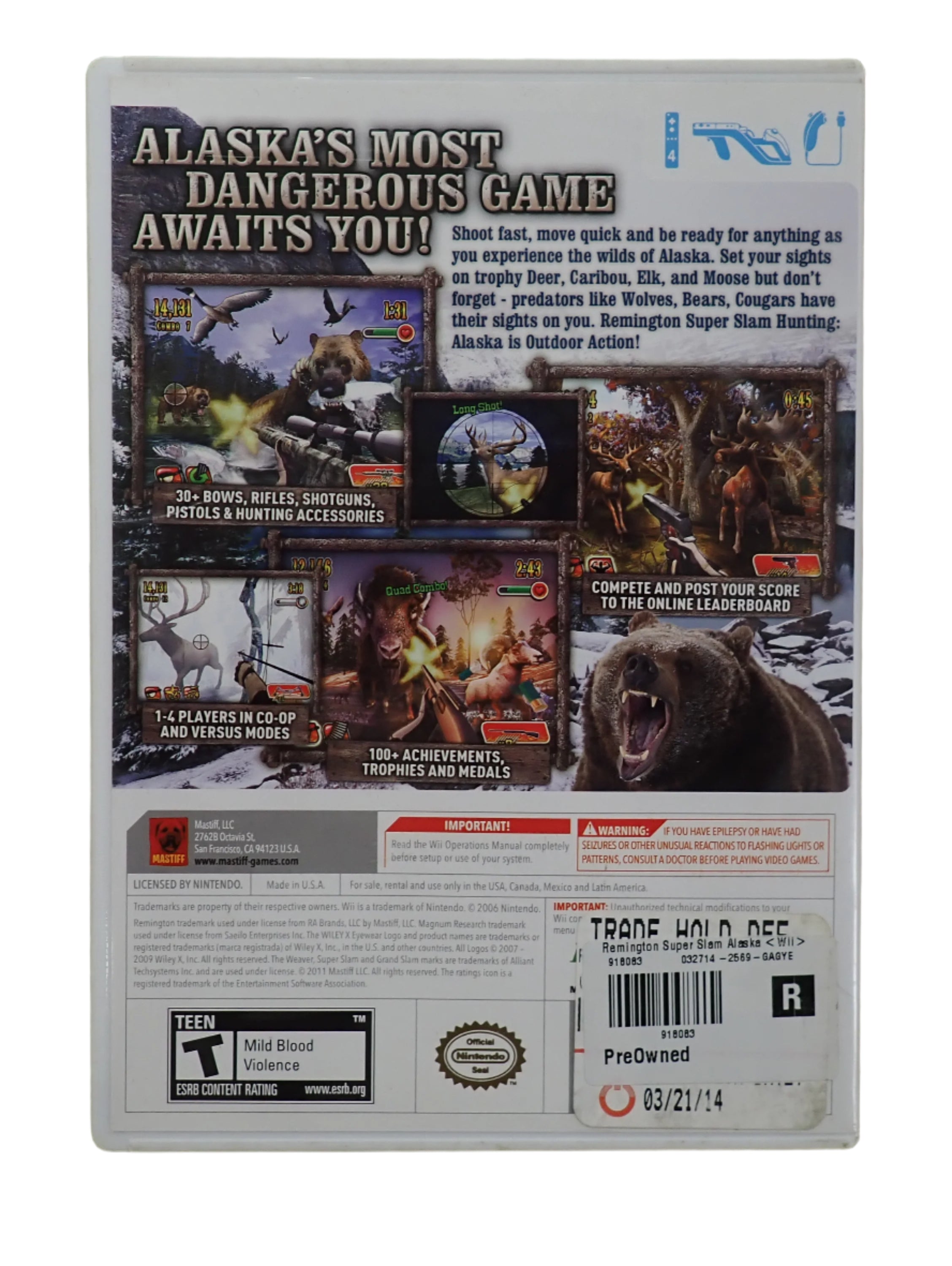 Remington Super Slam Hunting Alaska - Wii