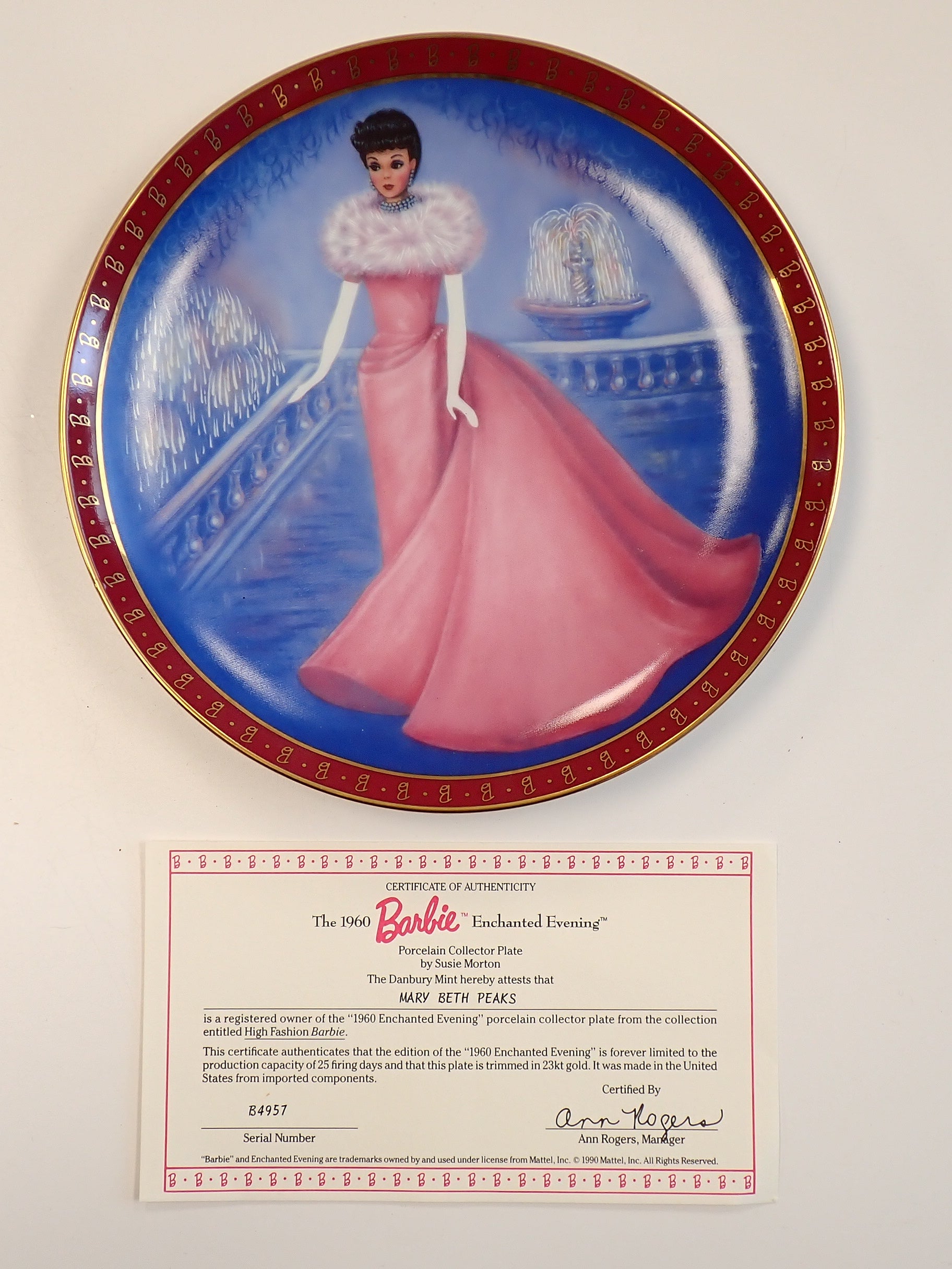 1990 "1960 Enchanted Evening" - Collector Plate [Pre-Owned]