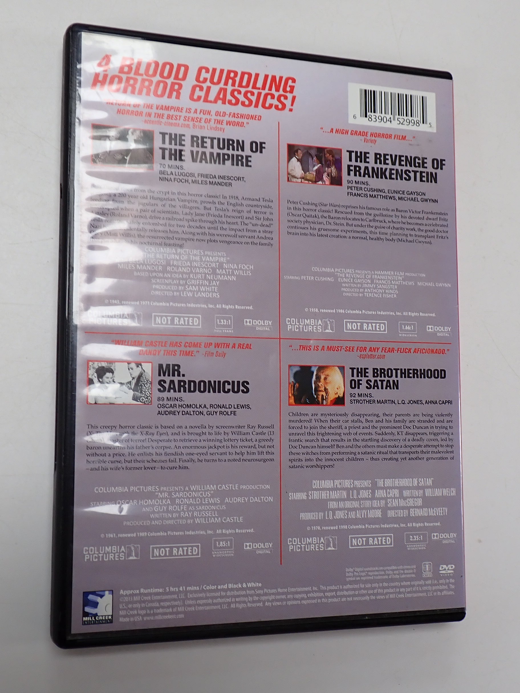 The Return of the Vampire/The Revenge of Frankenstein/Mr. Sardonicus/The Brotherhood of Satan (4-Movie Collection) - DVD [Pre-Owned]