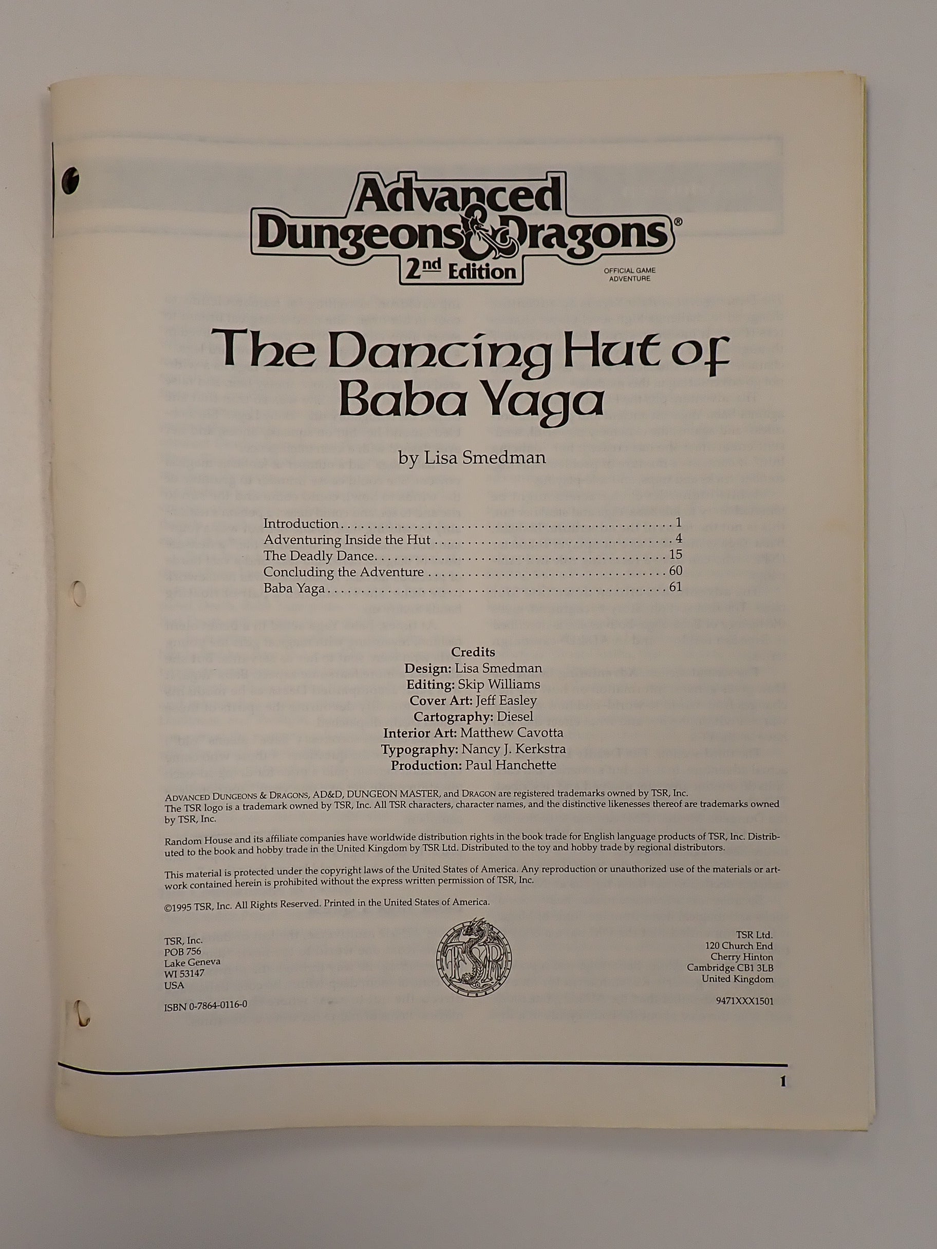 AD&D Adventure: The Dancing Hut of Baba Yaga [Pre-Owned]