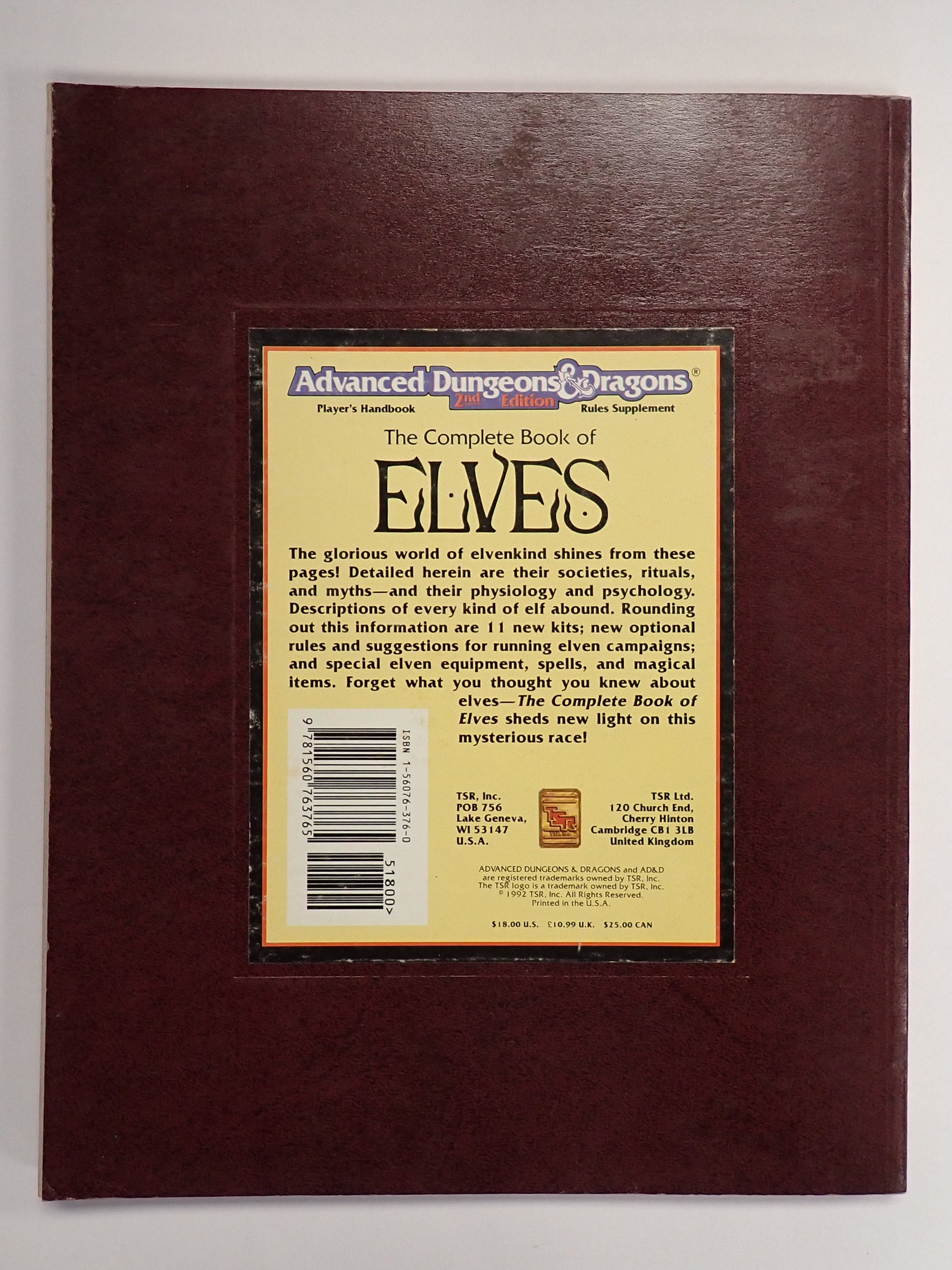 The Complete Book of Elves - AD&D [Pre-Owned]
