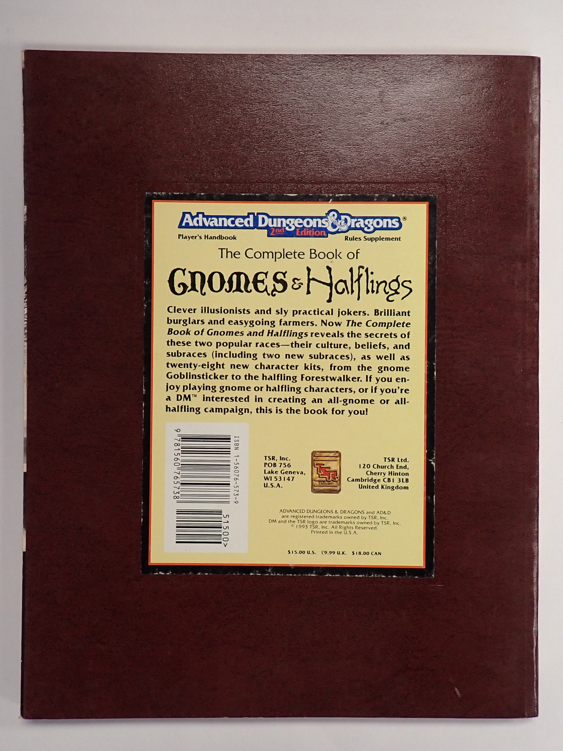 The Complete Book of Gnomes & Halflings - AD&D [Pre-Owned]