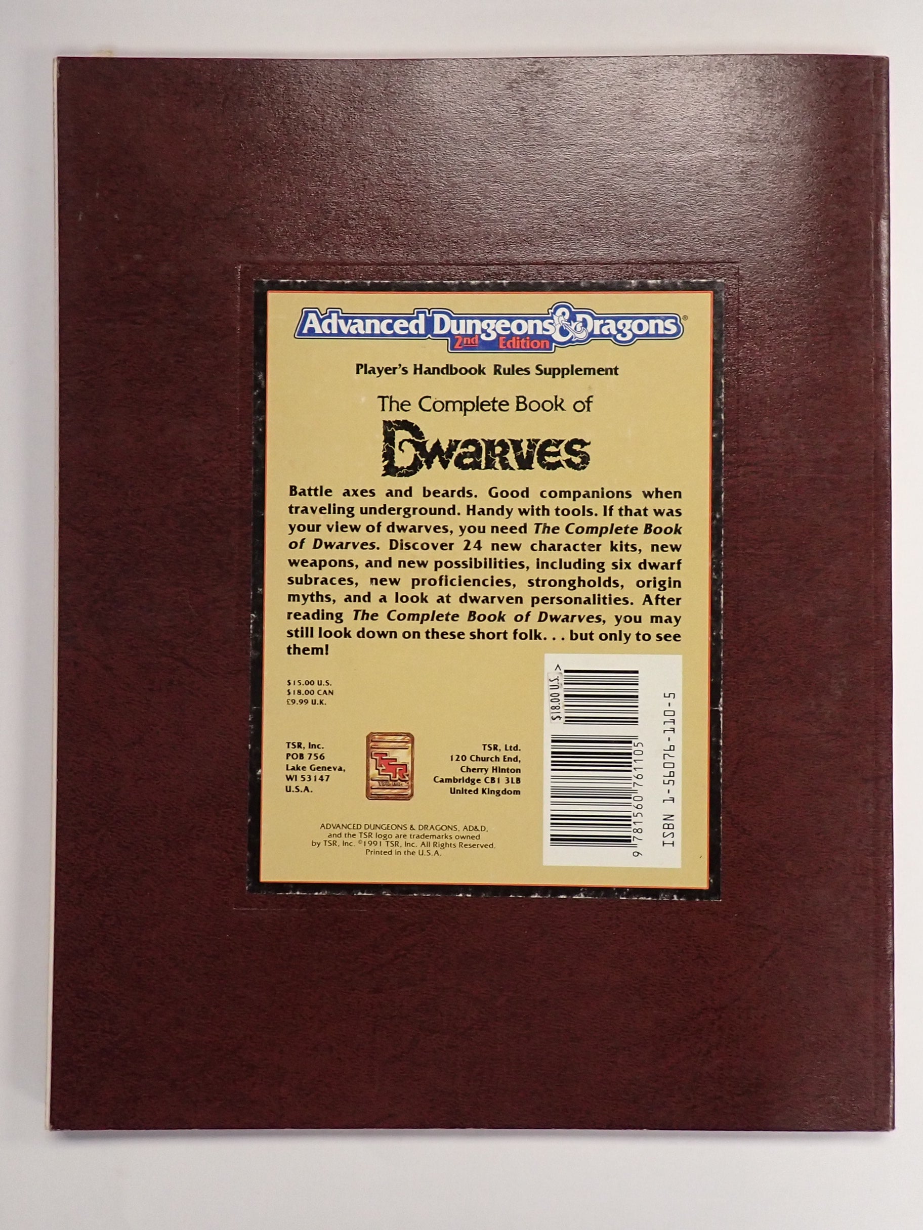 AD&D 2nd Edition Complete Book of Dwarves (Loose) [Pre-Owned]
