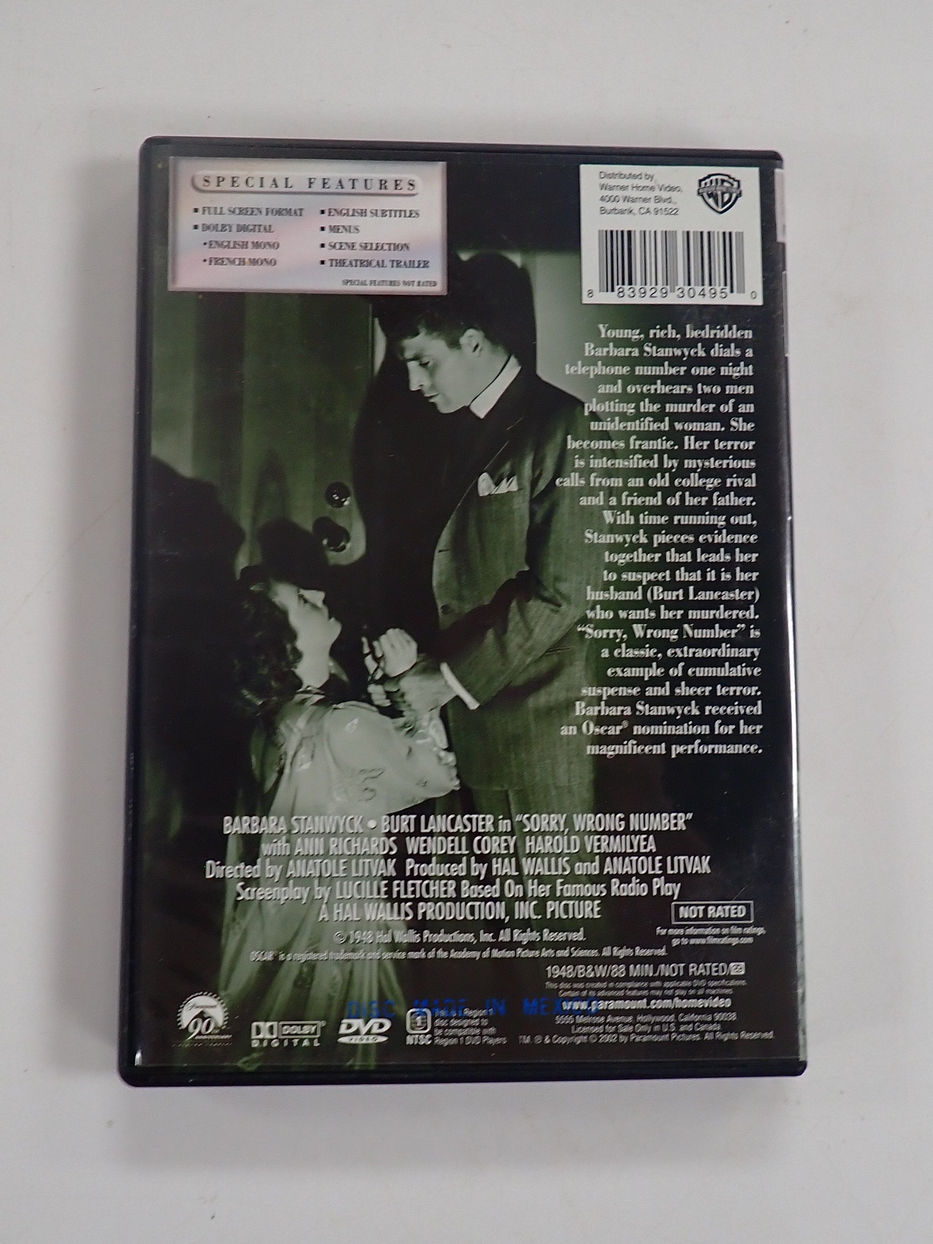 Sorry, Wrong Number - DVD [Pre-Owned]