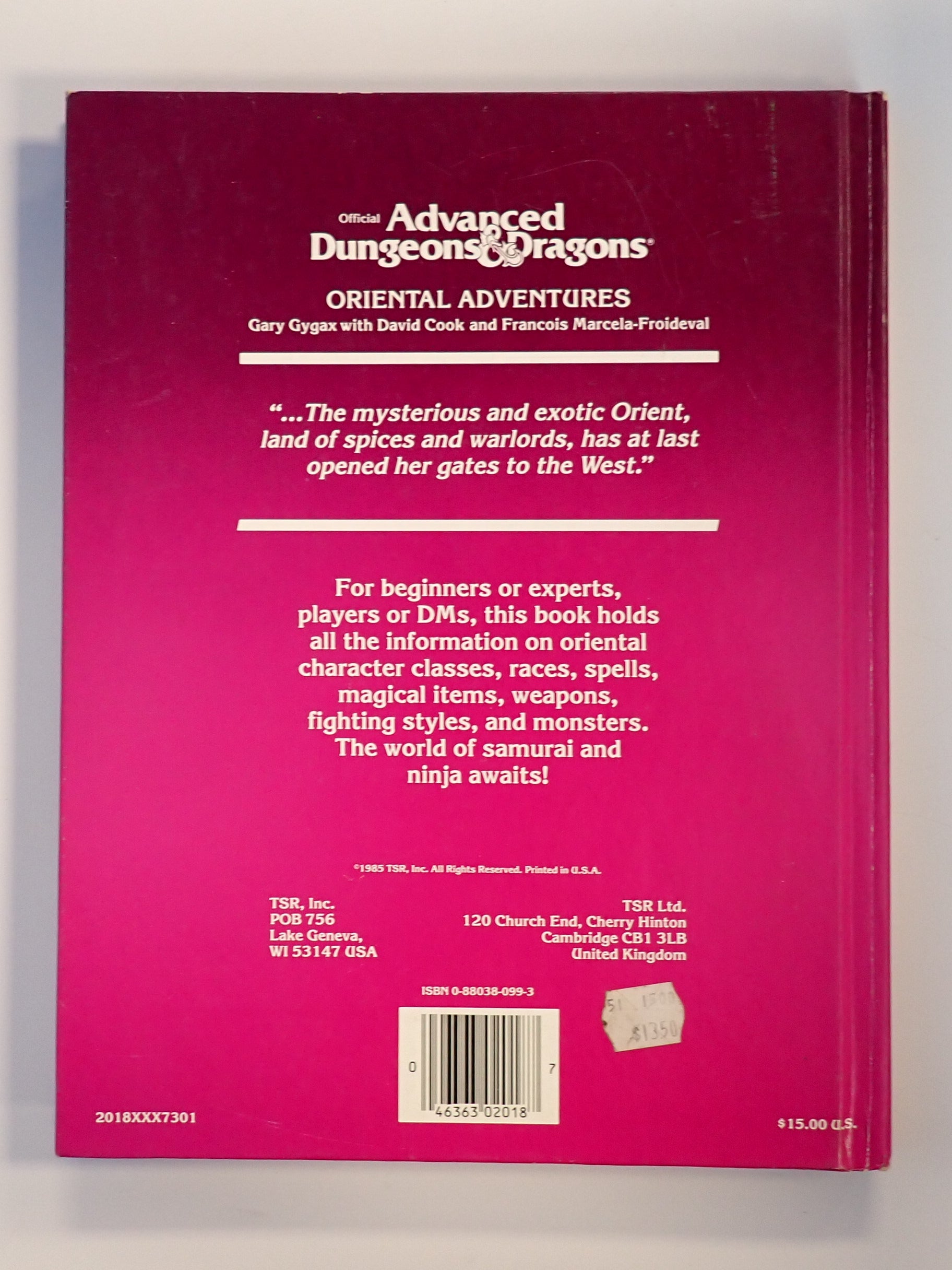 AD&D Oriental Adventures, Gary Gygax [Pre-Owned]