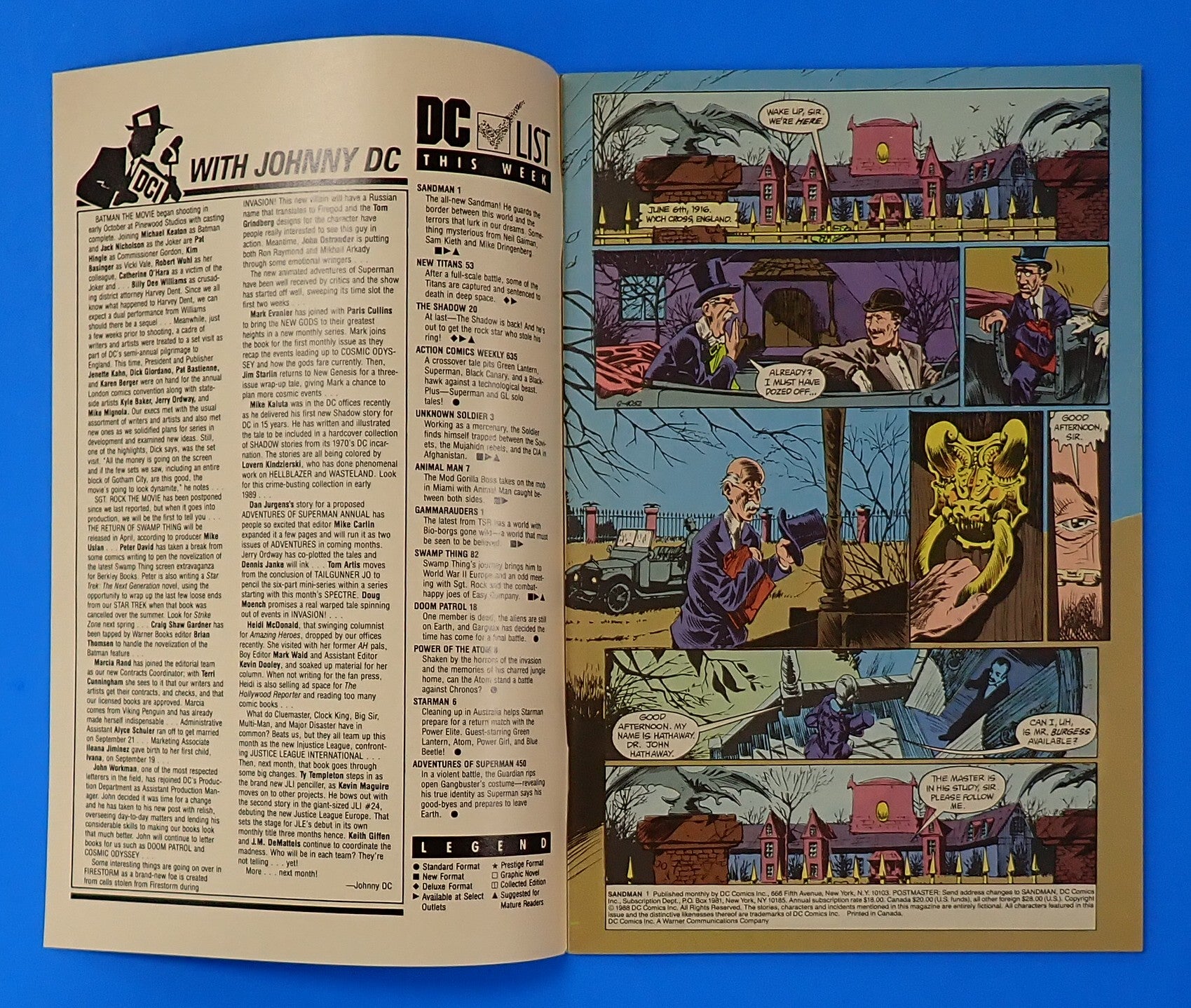 Sandman #1 (1989) - NM (9.4) - Several 1st App.