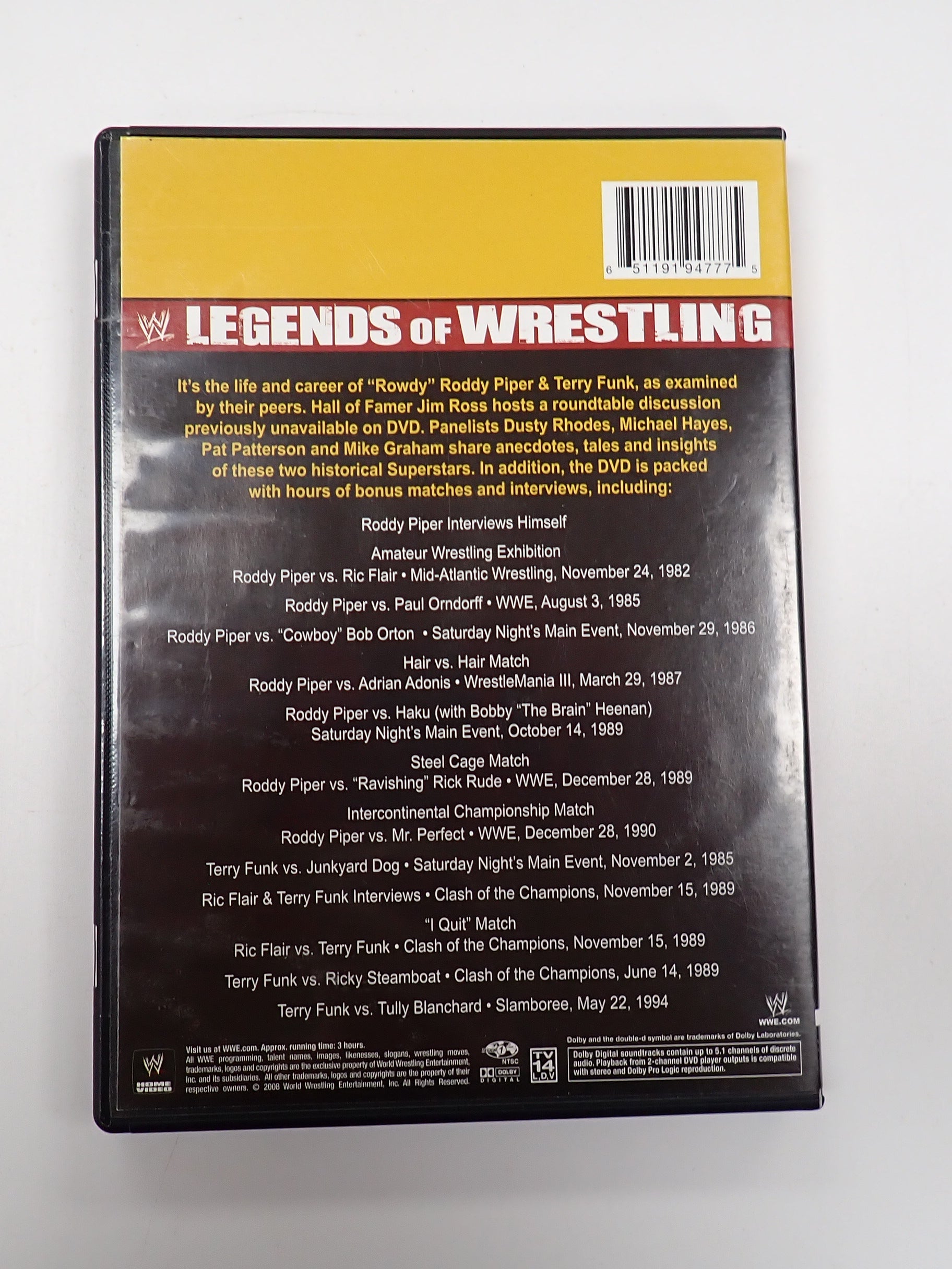 Legends of Wrestling Roddy Piper and Terry Funk - DVD [Pre-Owned]