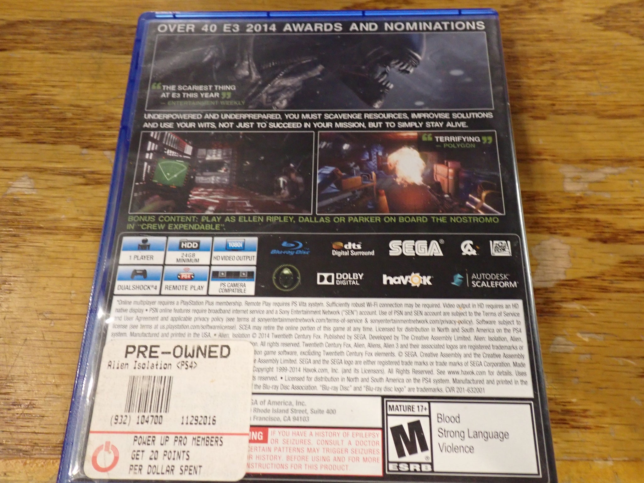 alien isolation ps4 uk new (game in english/francais/de/es/it alien isolation ps4 uk new (game in english/francais/de/es/it