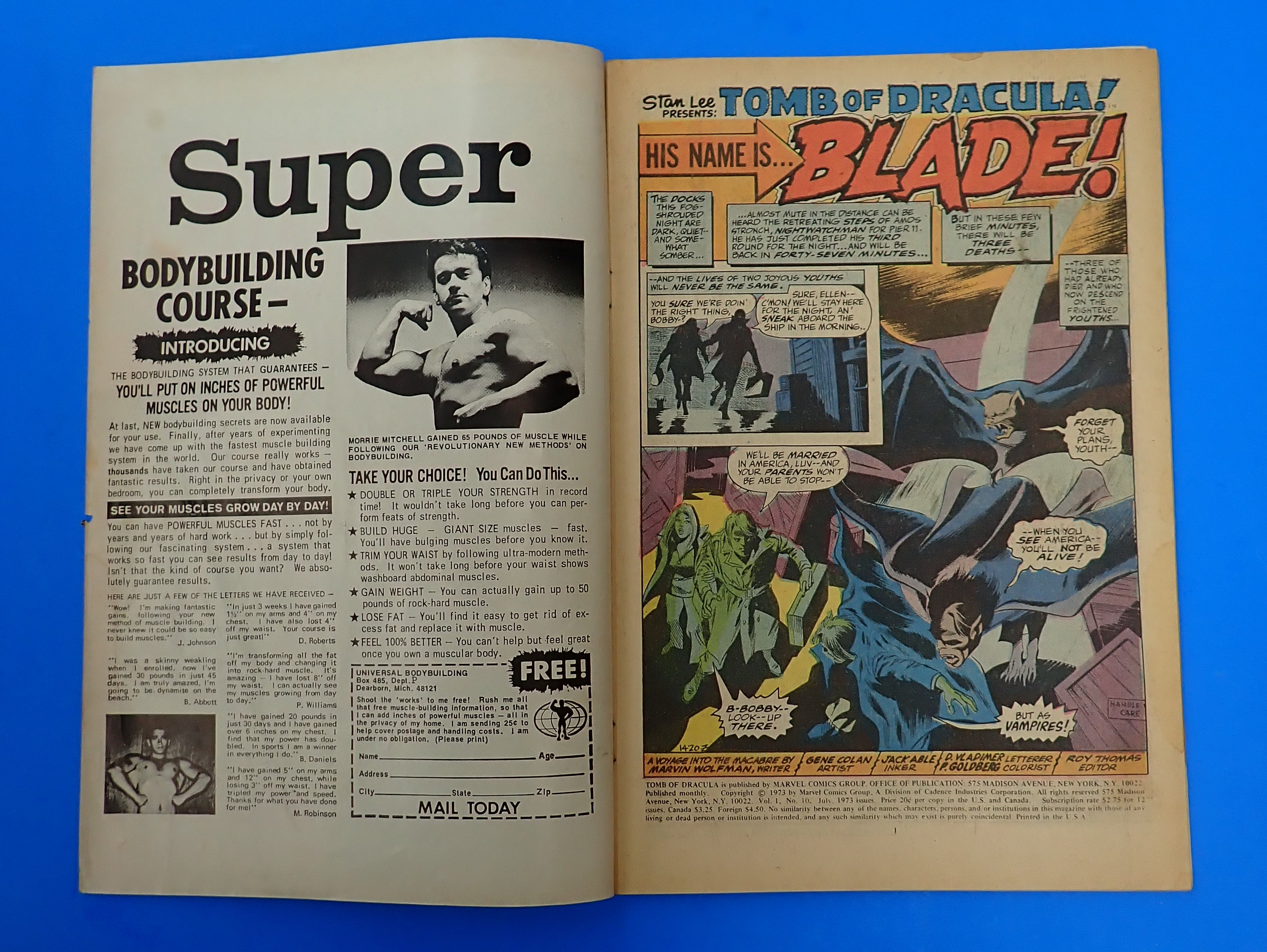 Tomb of Dracula #10 (1973) - VG (4.0) - 1st App. Blade
