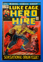 Hero for Hire #1 (1972) - VG/VG- (3.5-4.0) - 1st App. & Origin Luke Cage