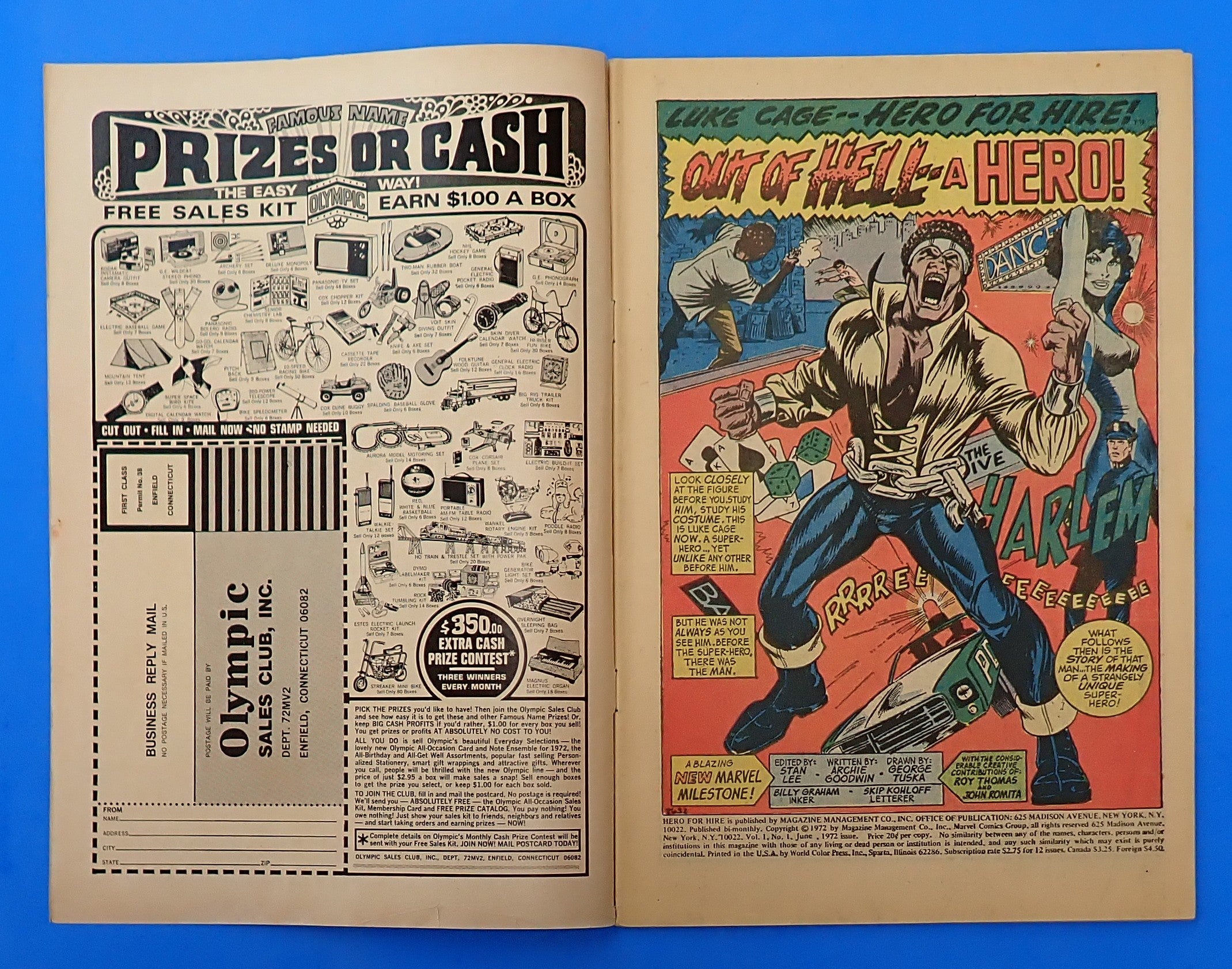 Hero for Hire #1 (1972) - VG/VG- (3.5-4.0) - 1st App. & Origin Luke Cage
