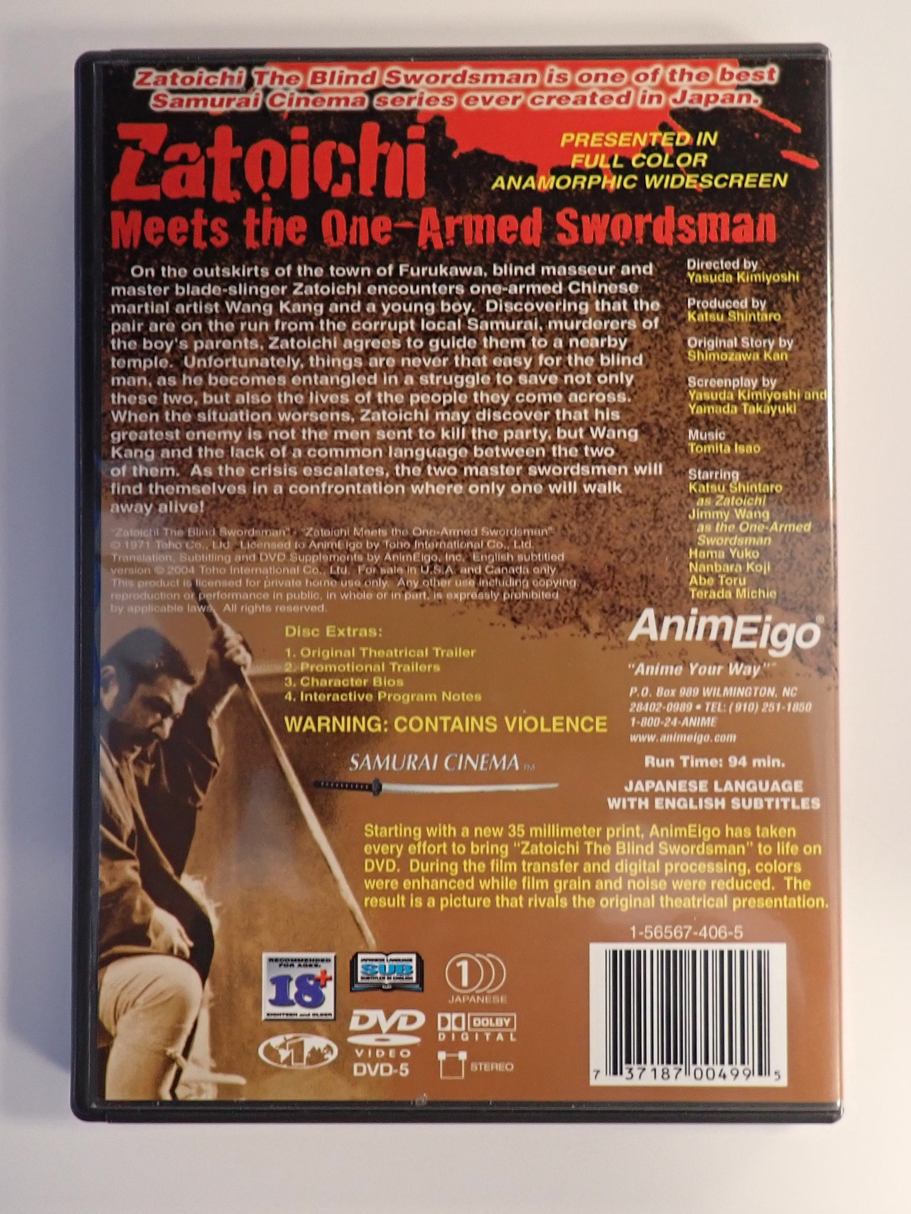 Zatoichi - Meets The One Armed Swordsman - DVD [Pre-Owned]