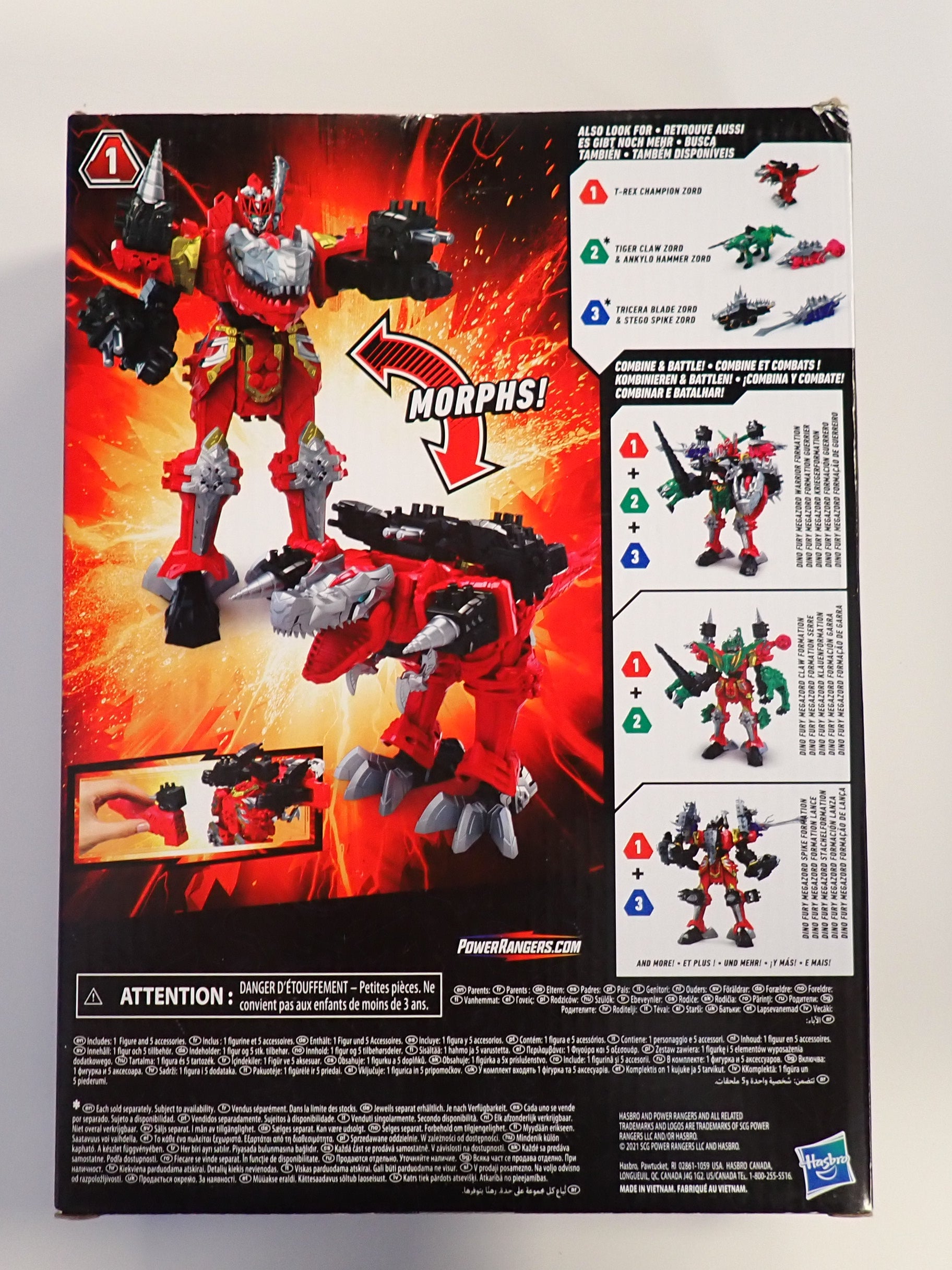 Power Rangers Dino Fury Zord Link Megazord Red Ranger T-Rex Champion #1 [Pre-Owned]