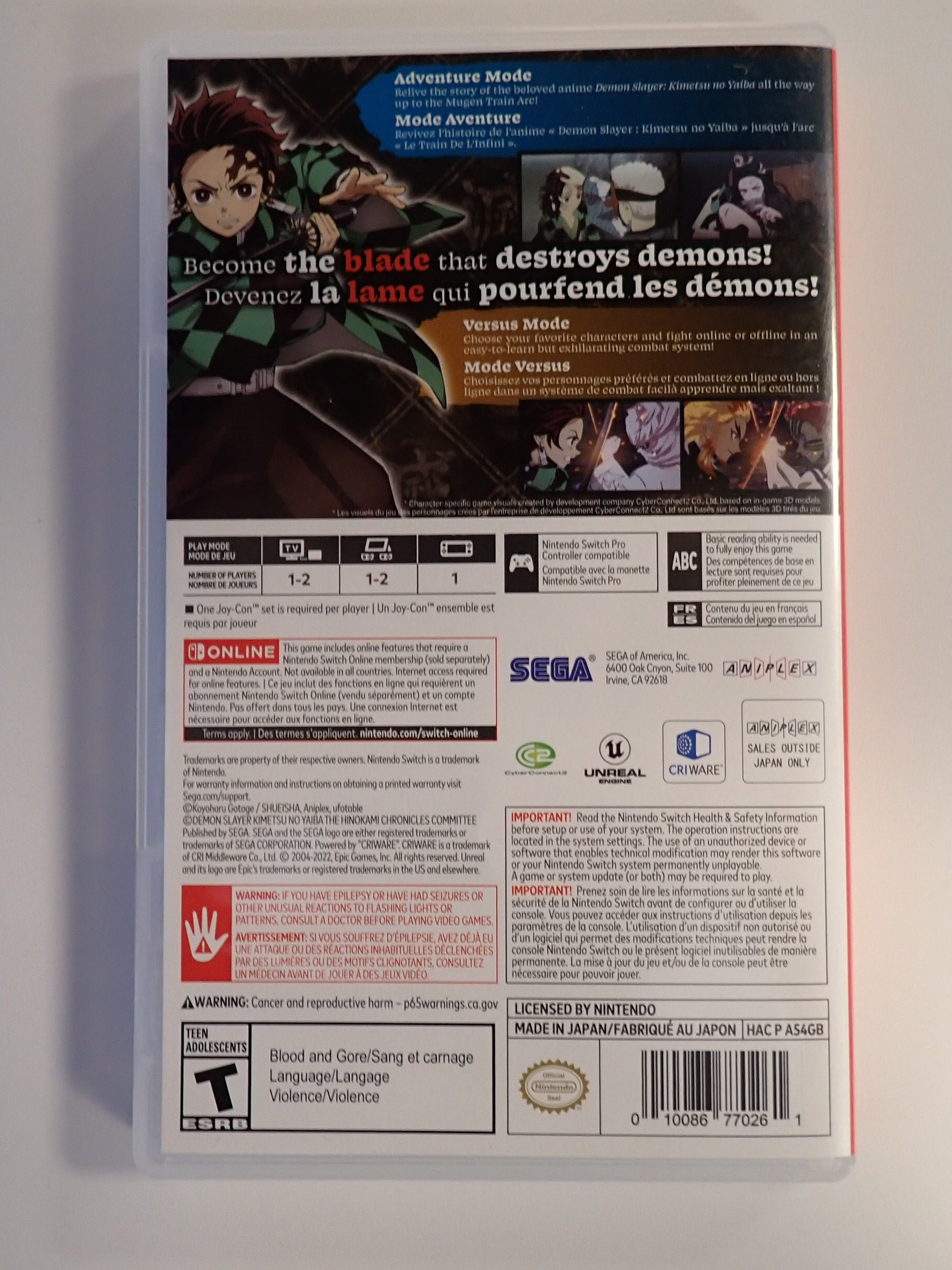 Demon Slayer: Hinokami Chronicles - Nintendo Switch [Pre-Owned]