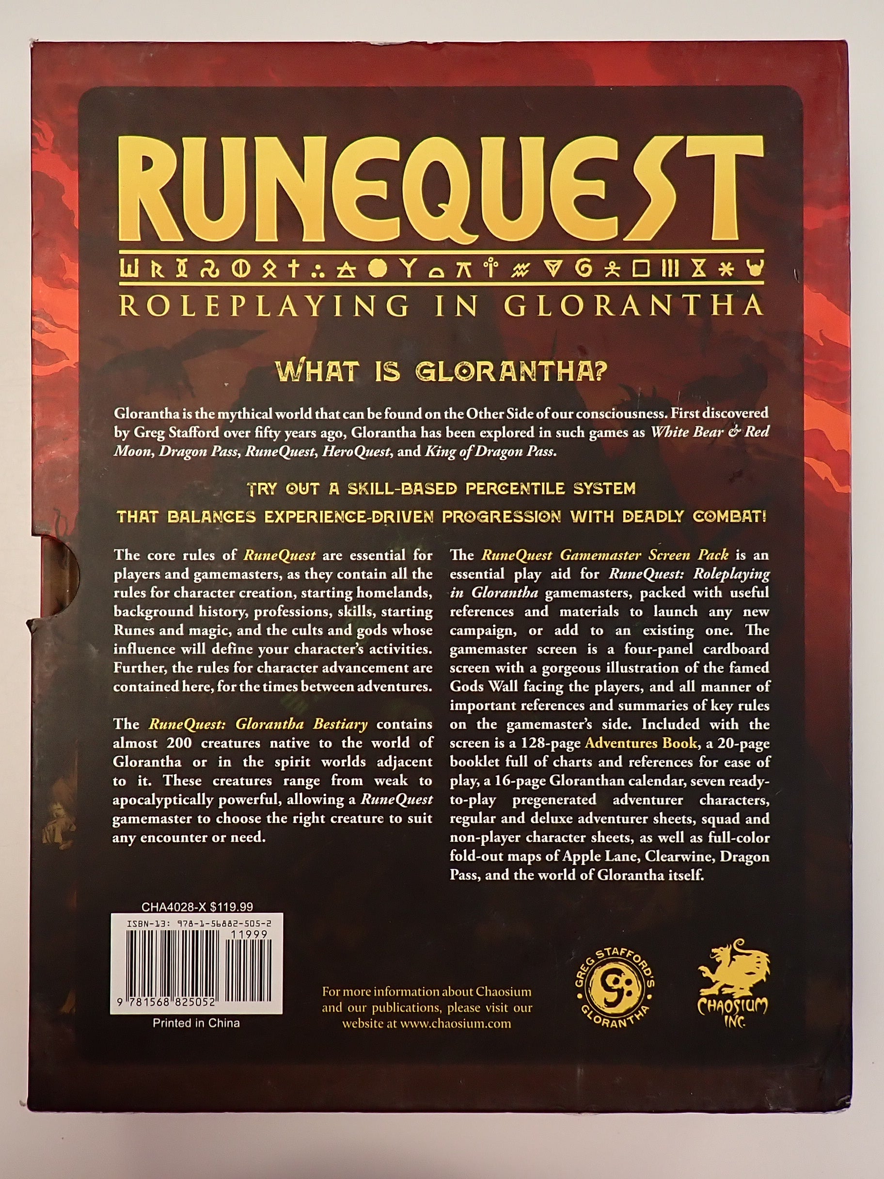 RuneQuest: Roleplaying in Glorantha Deluxe Slipcase Set Hardcover [Pre-Owned]