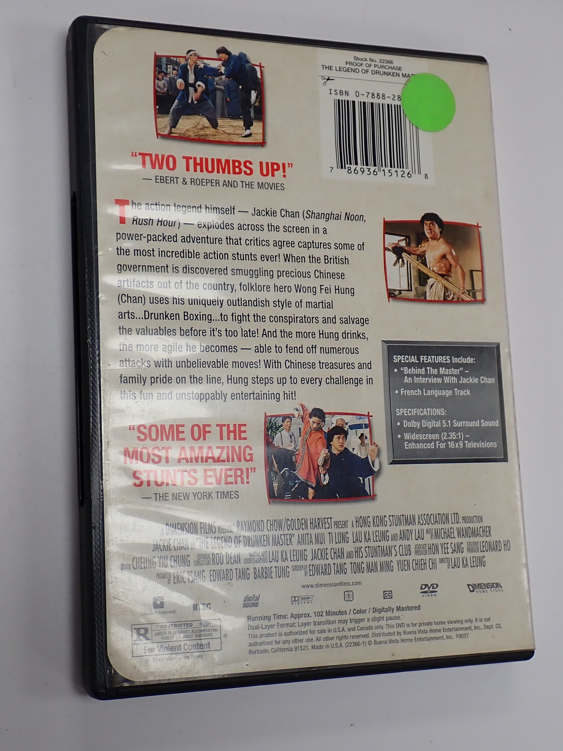 Jackie Chan: The Legend of Drunken Master - DVD [Pre-Owned]