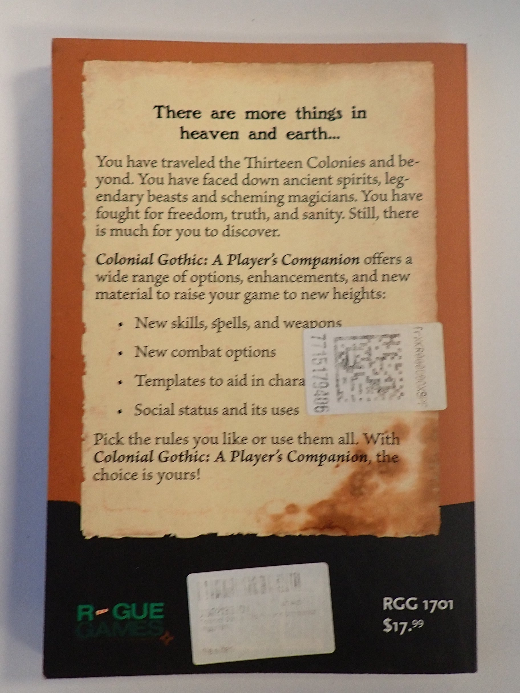 Colonial Gothic Rulebook, Player Companion, Bestiary [Pre-Owned]