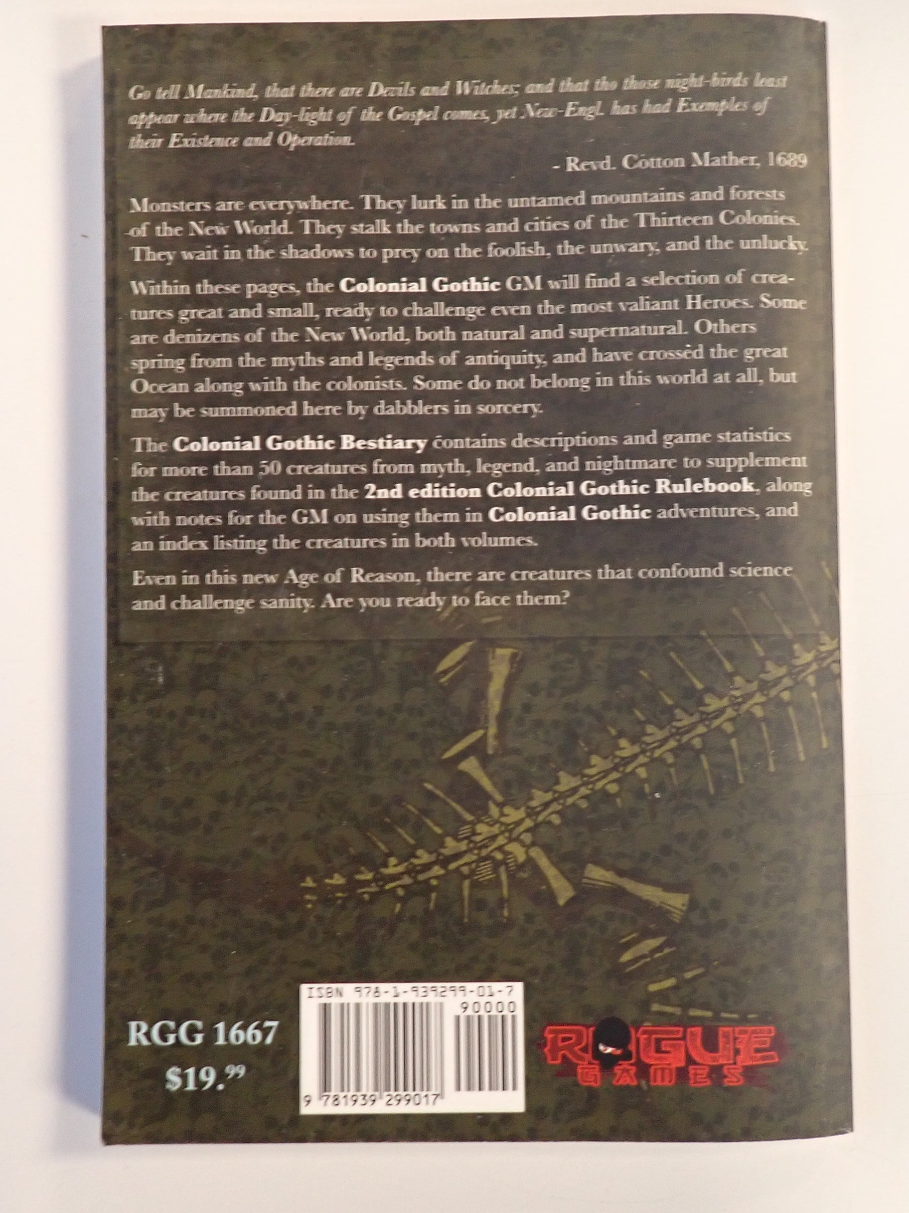Colonial Gothic Rulebook, Player Companion, Bestiary [Pre-Owned]