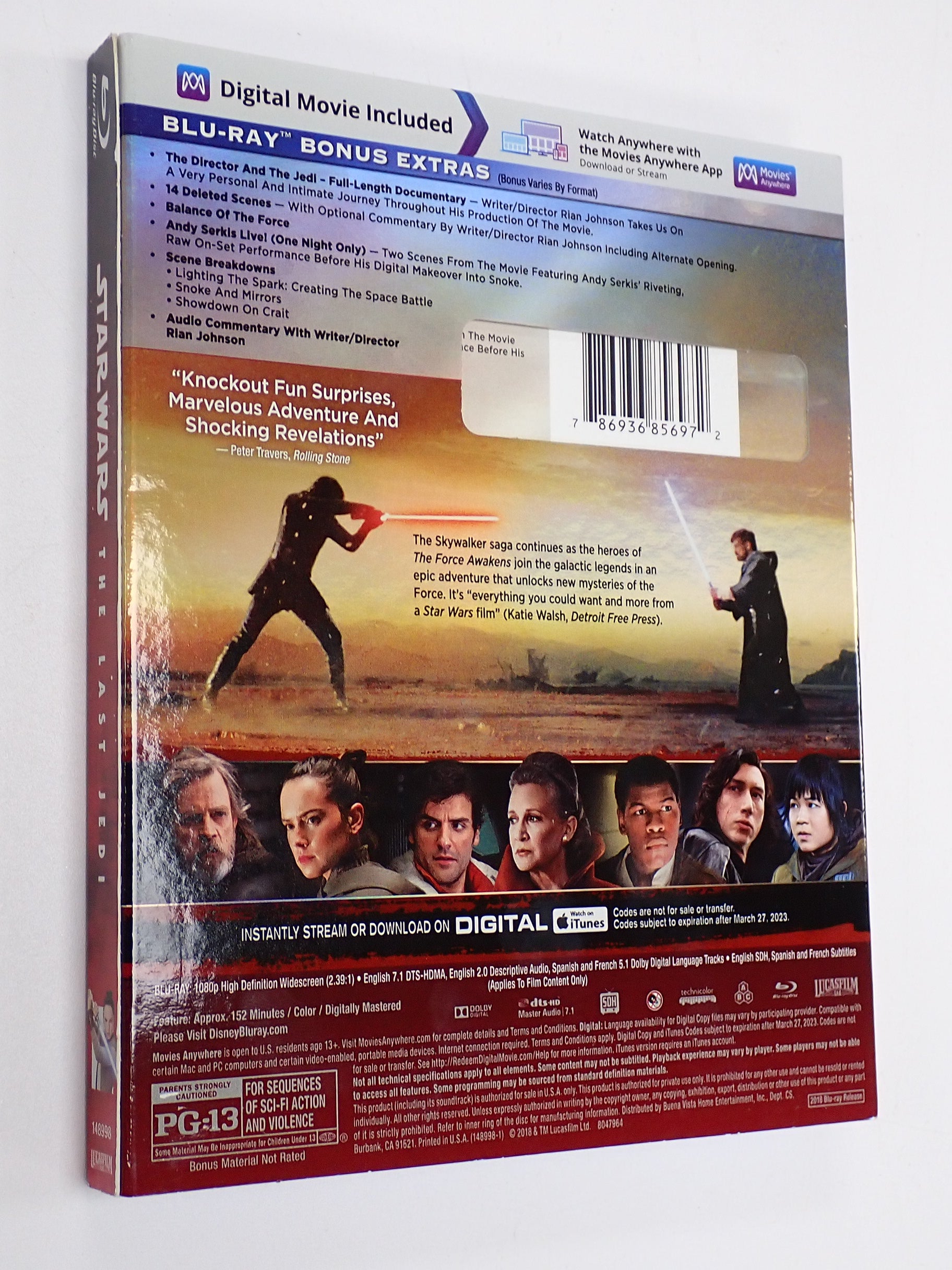 Star Wars: The Last Jedi - Blu-Ray [Pre-Owned]