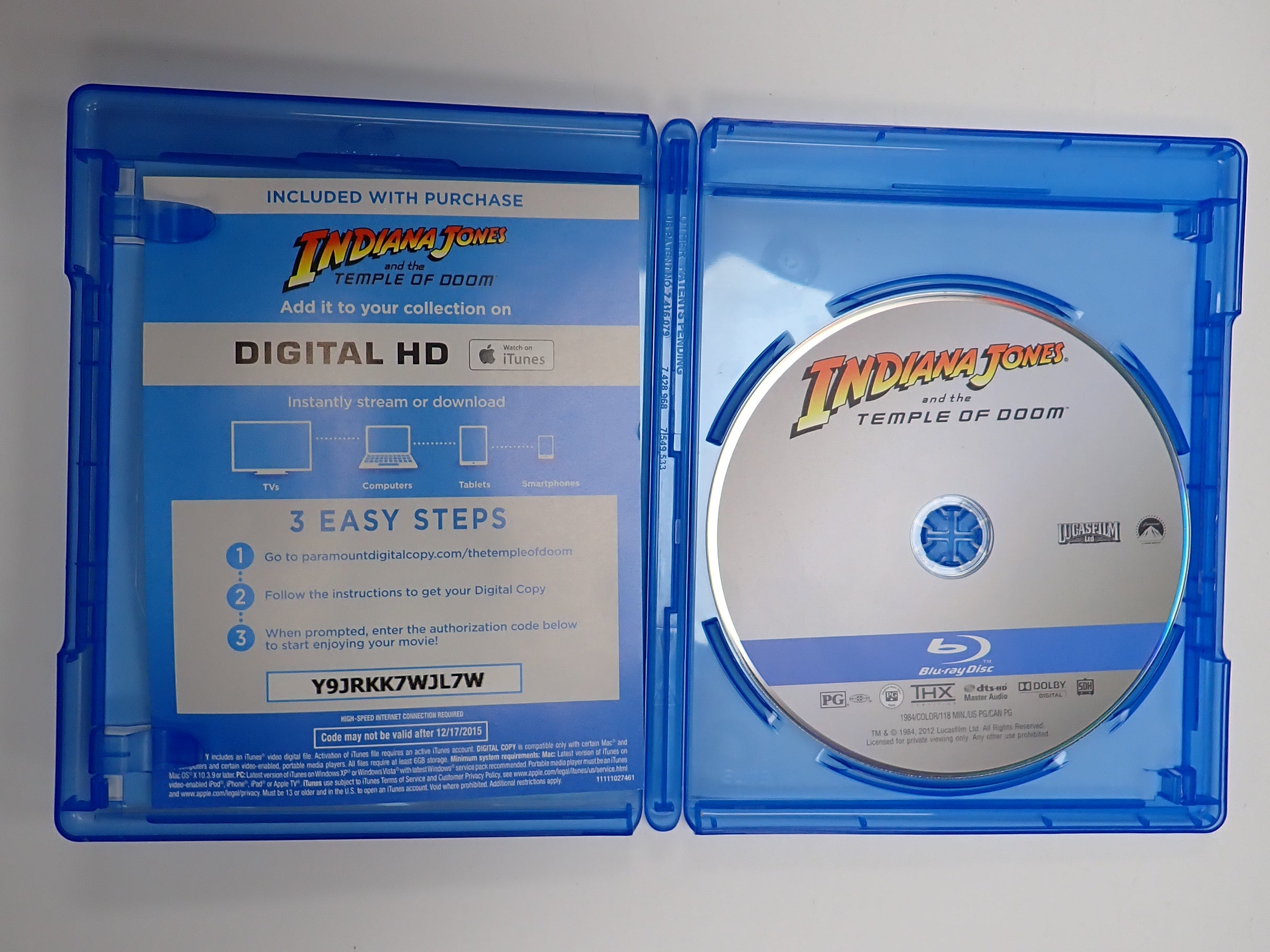 Indiana Jones and the Temple of Doom - Blu-Ray [Pre-Owned]