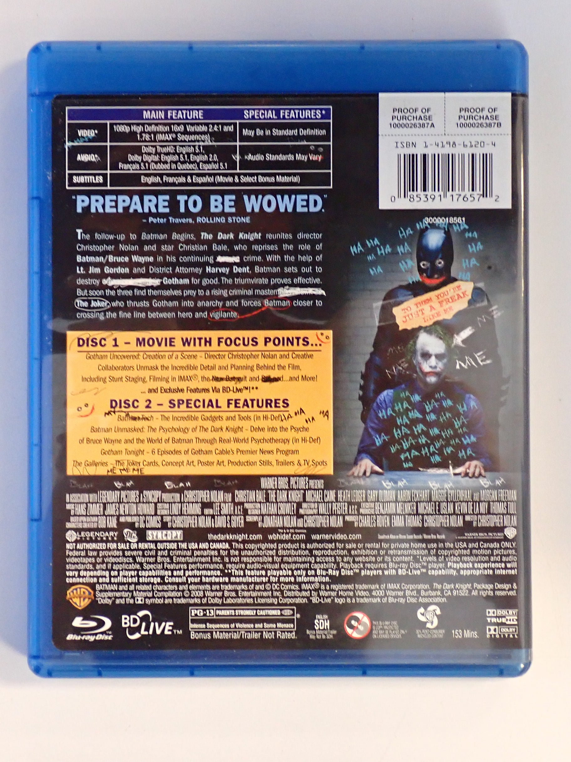 The Dark Knight Special Edition - Blu-Ray [Pre-Owned]