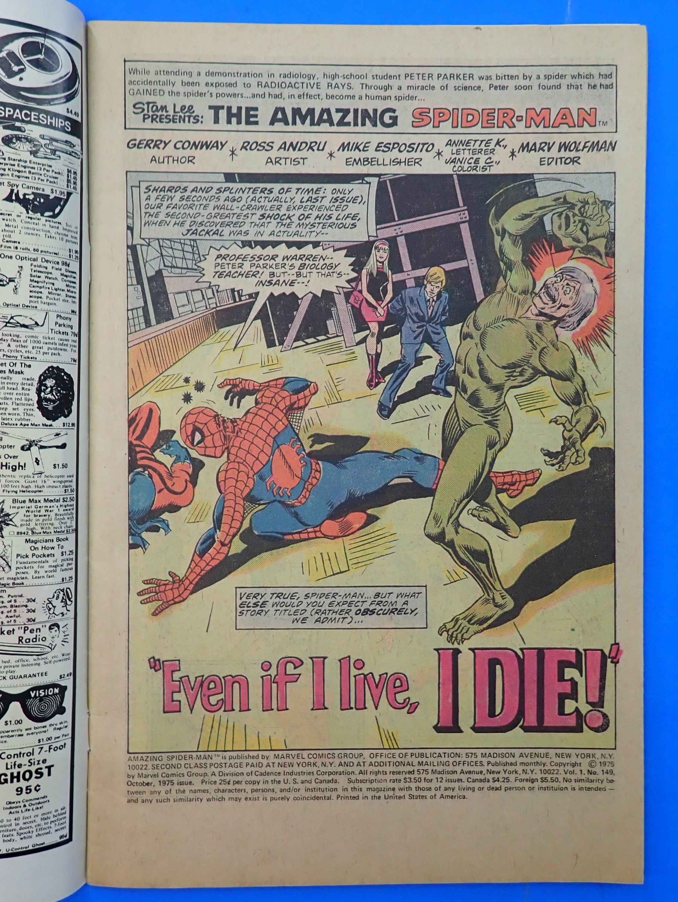 Amazing Spider-Man #149 (1975) - FN (6.0) - 1st App. Ben Reilly