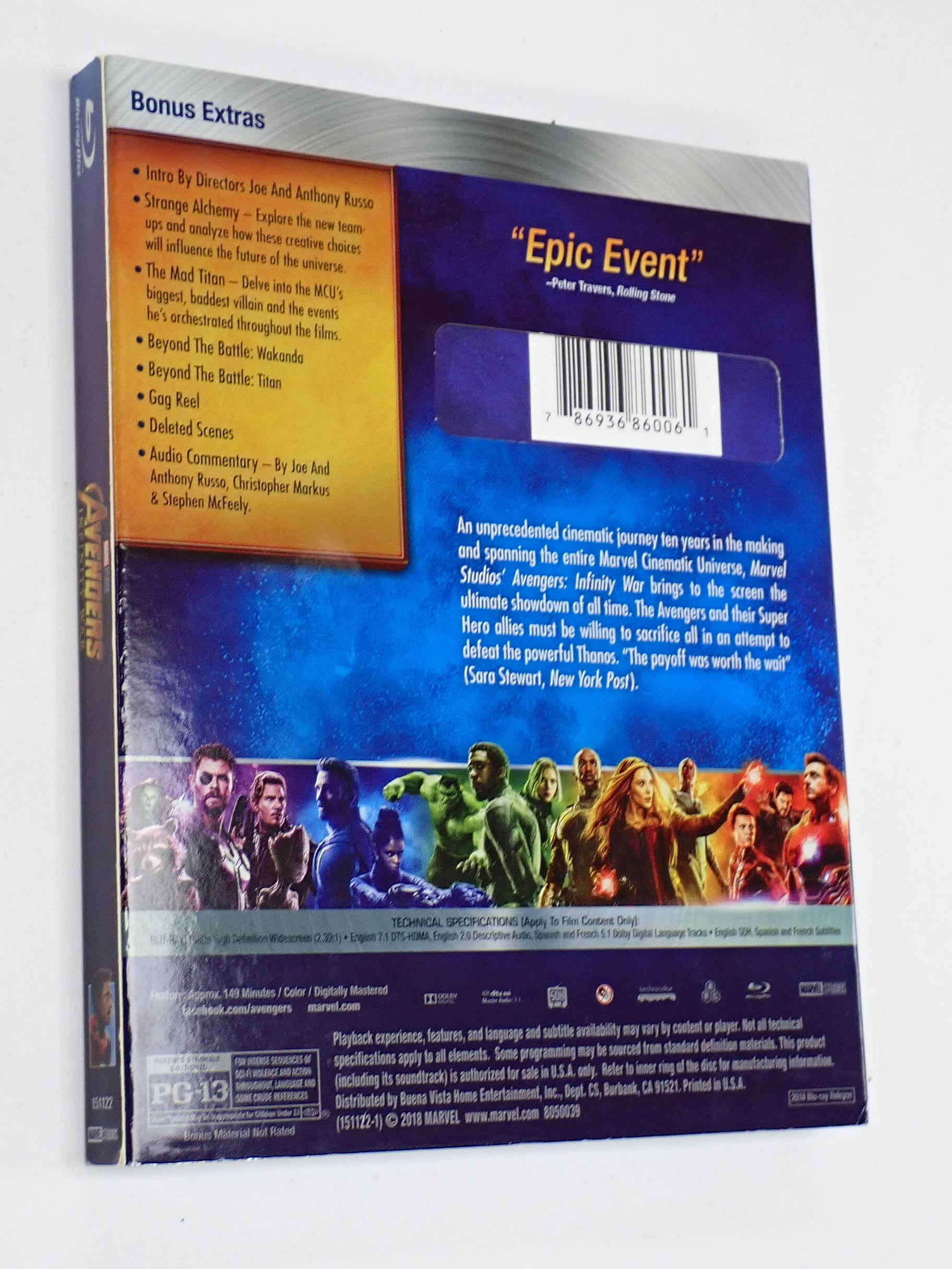 Avengers: Infinity War - Blu-Ray [Pre-Owned]