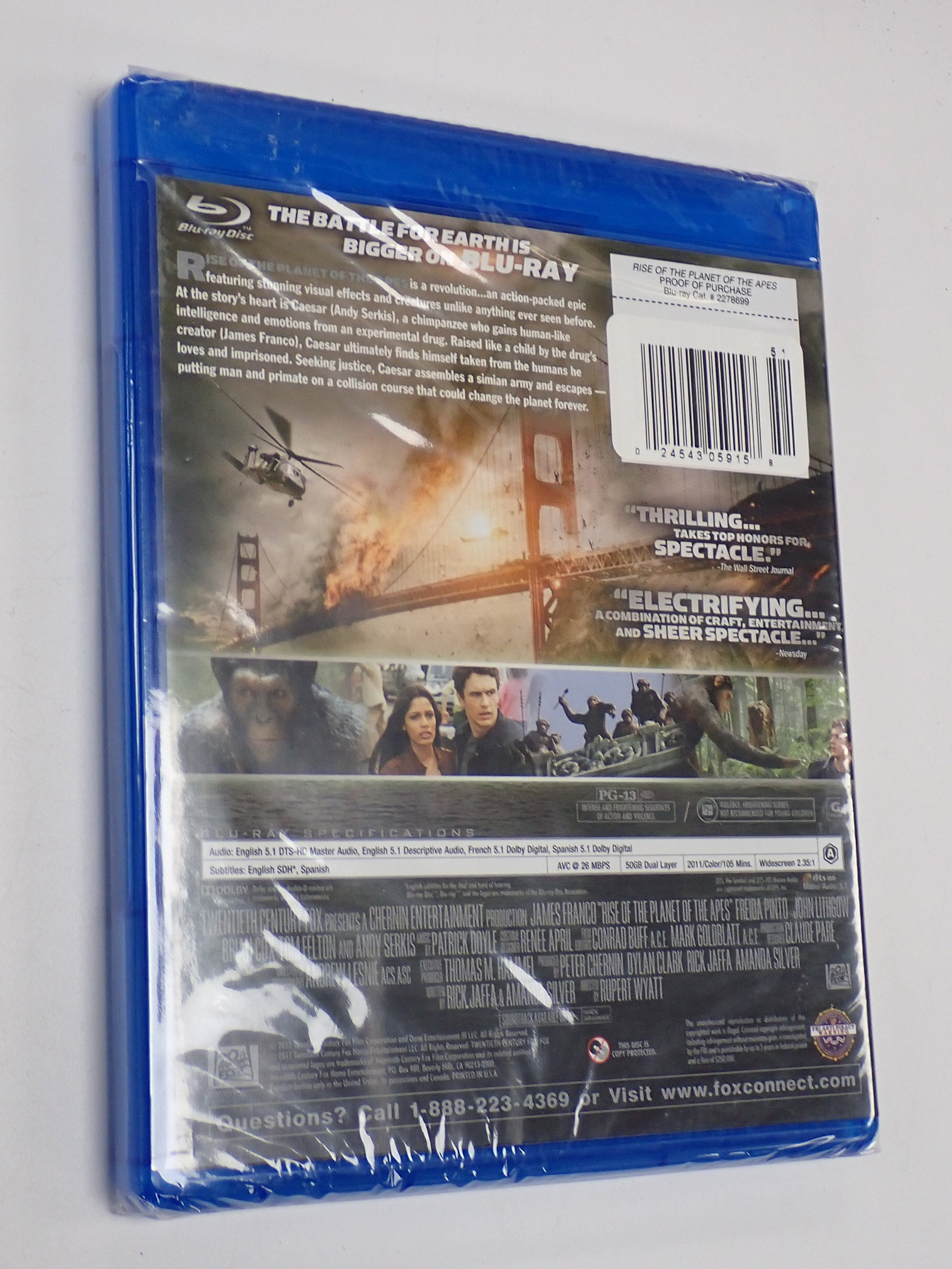 Rise of the Planet of the Apes - Blu-Ray [Pre-Owned]