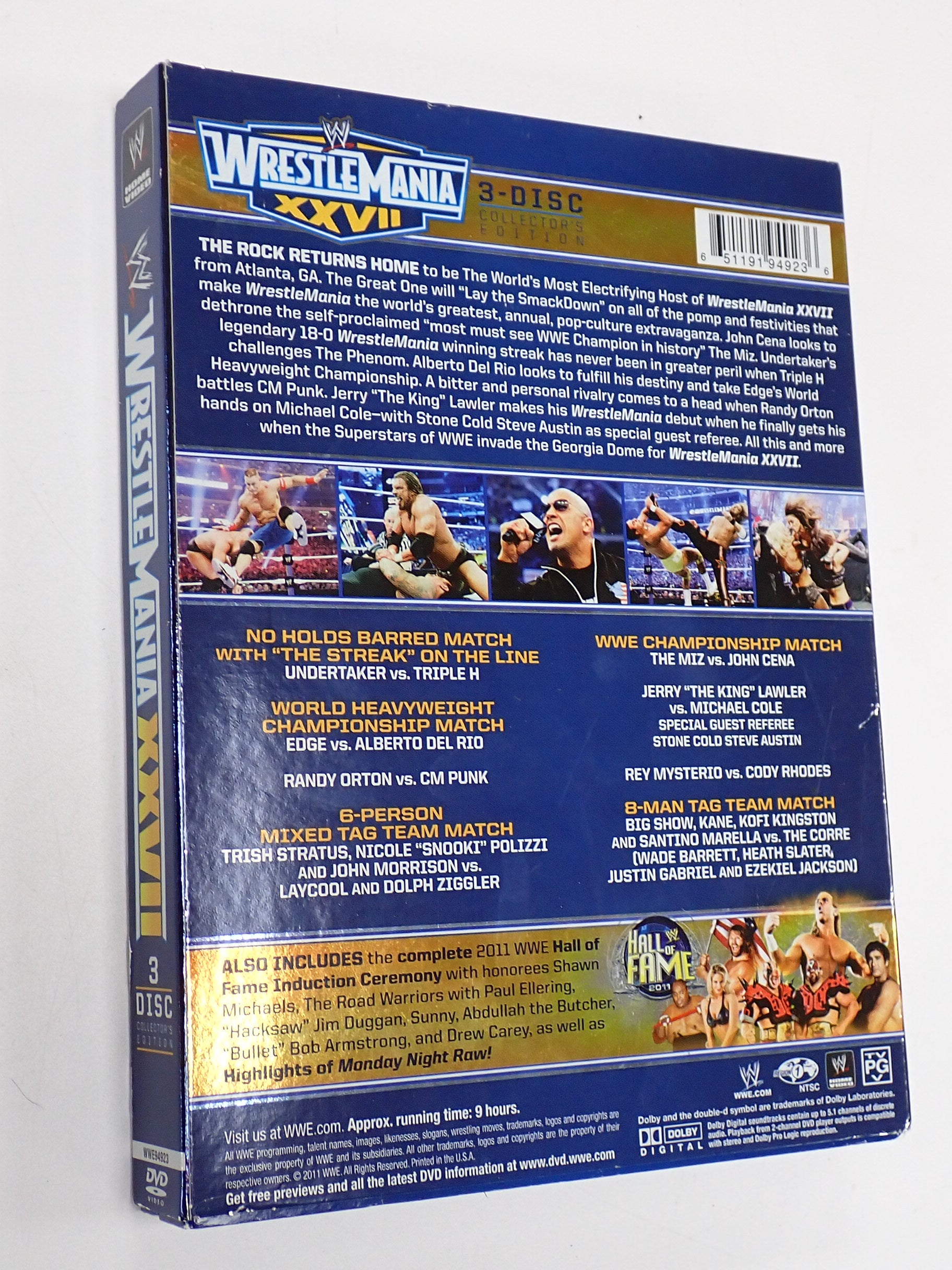 Wrestlemania XXVII (3-Disc Collector's Edition) - DVD [Pre-Owned]