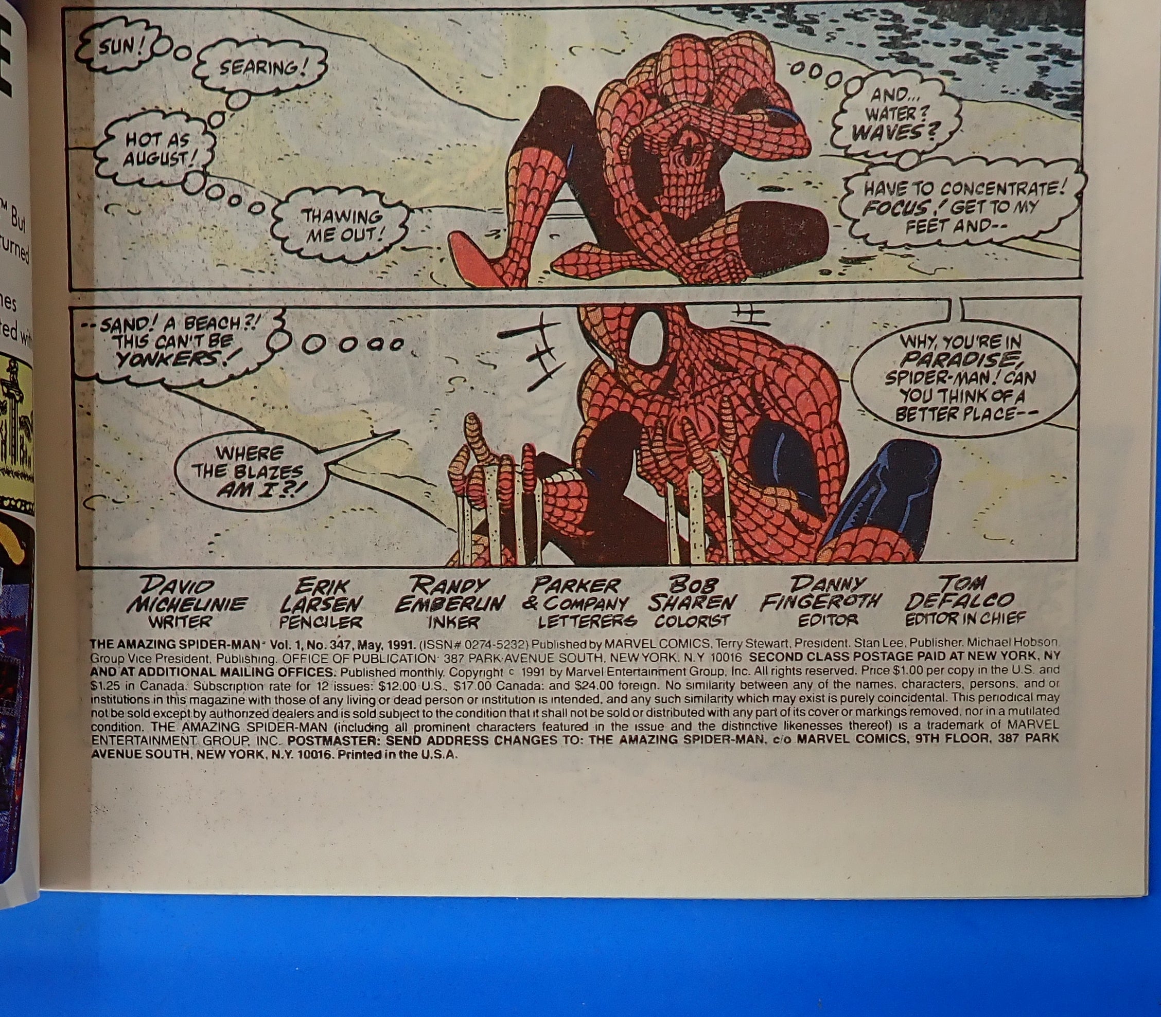 Amazing Spider-Man #347 (1991) - NM- (9.2+) - Iconic Erik Larsen Cover