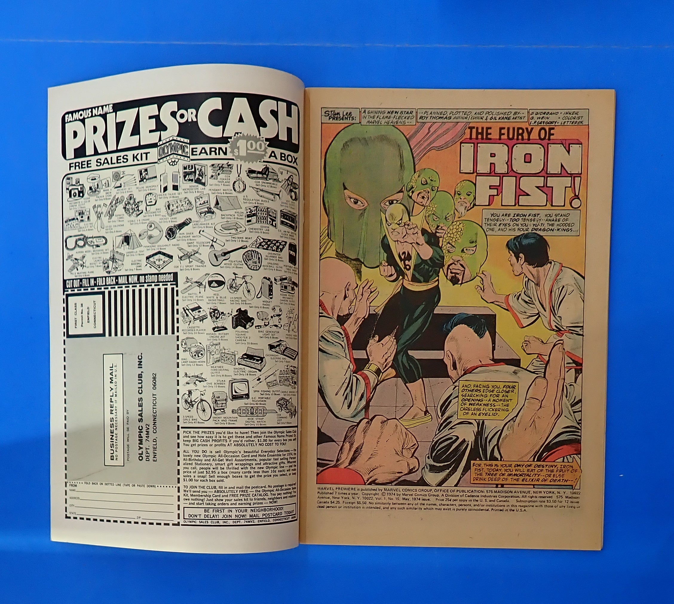 Marvel Premiere #15 (1974) - VF- (7.5) - 1st Iron Fist