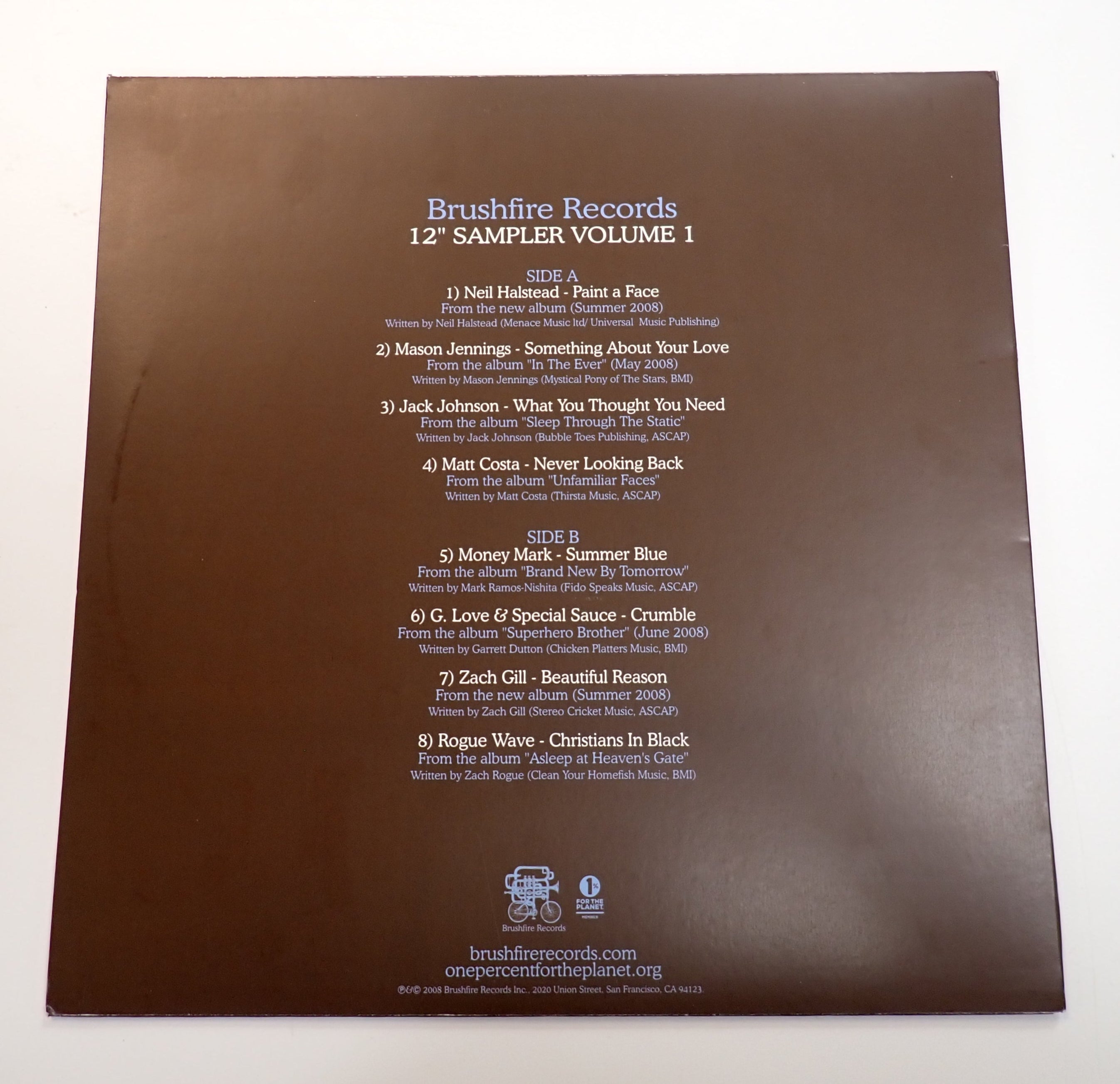 Brushfire Records 12" Sampler - Volume 1